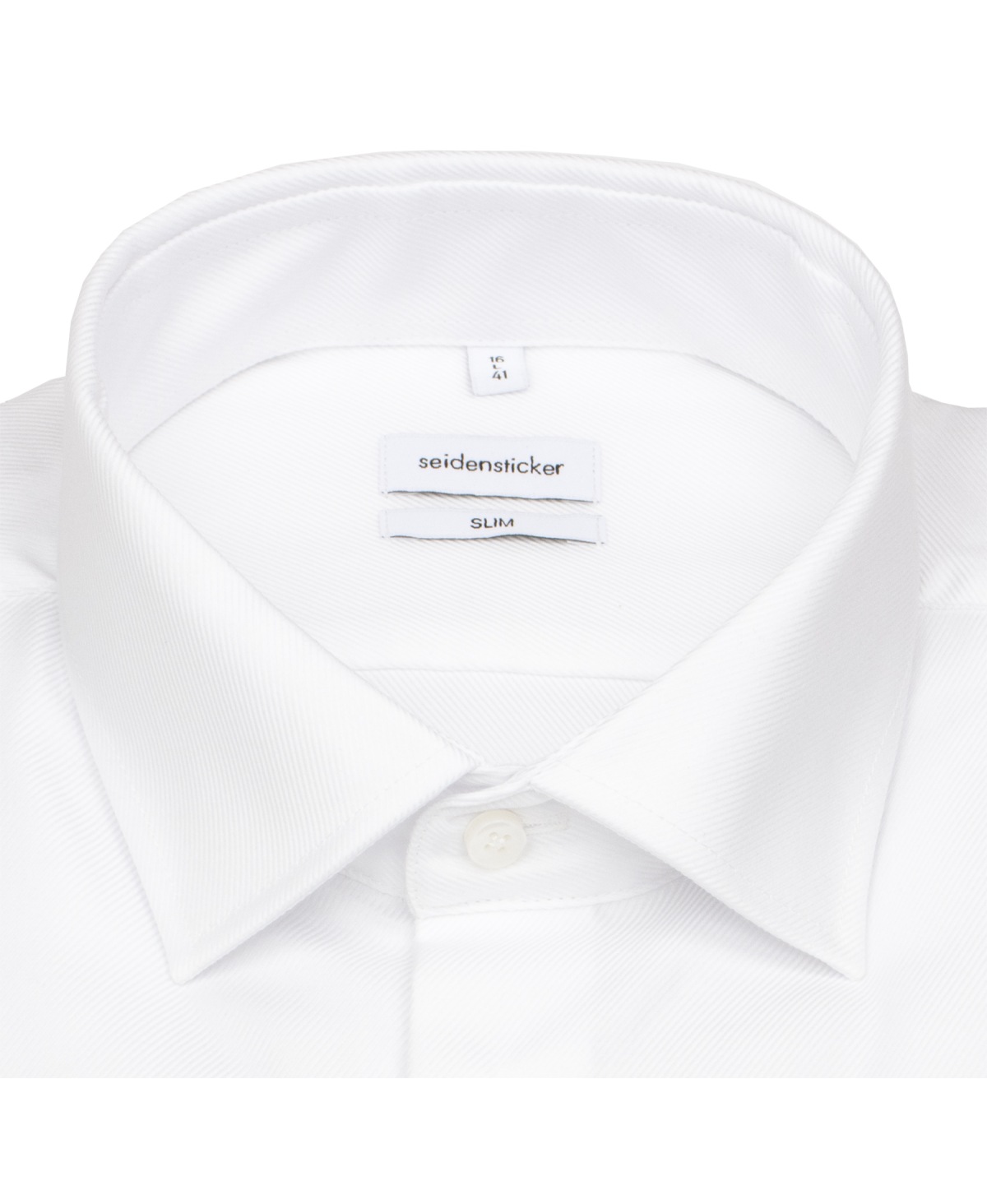 Seidensticker Chemise - Slim Fit - col Kent - structure twill - blanc