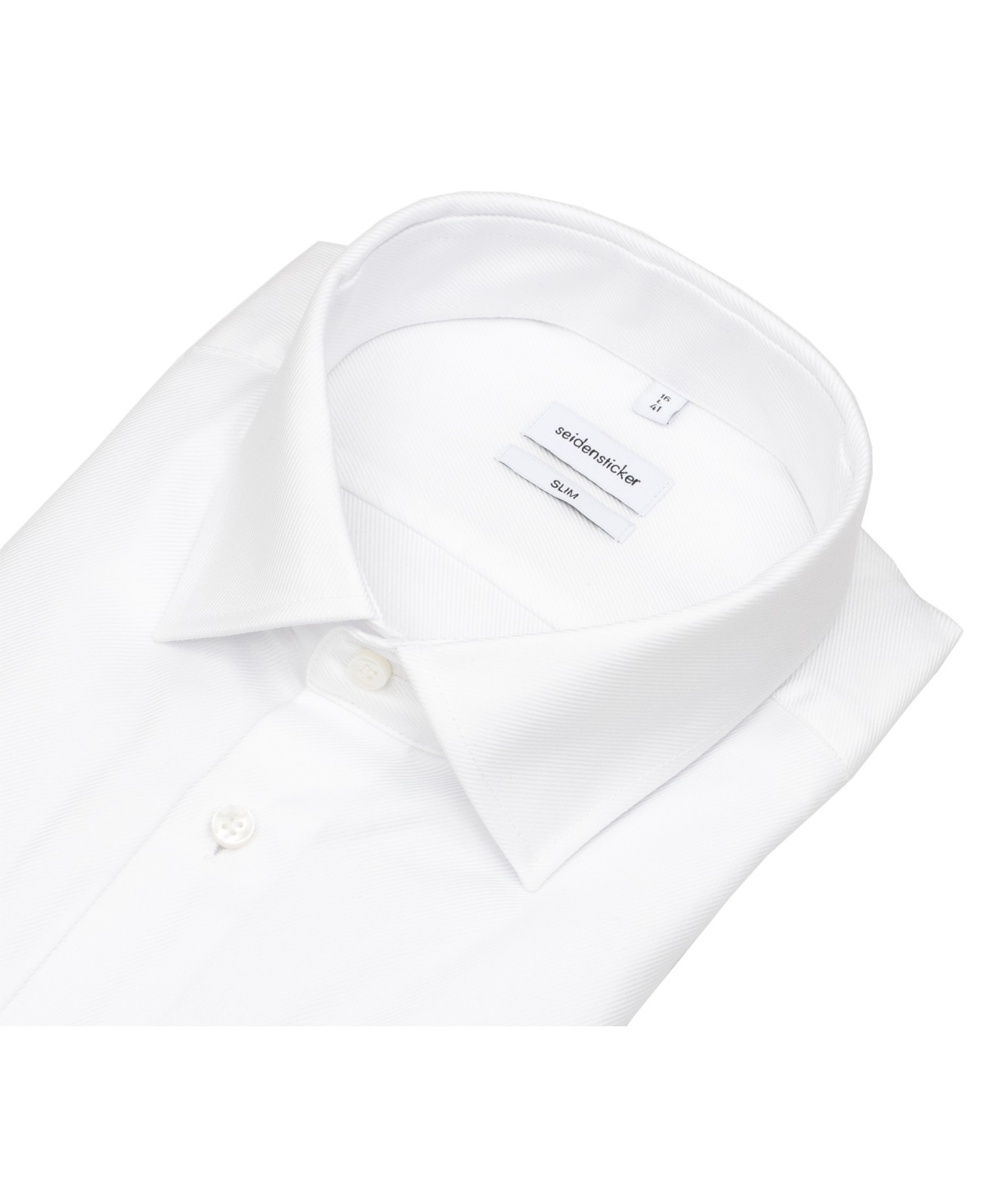 Seidensticker Chemise - Slim Fit - col Kent - structure twill - blanc