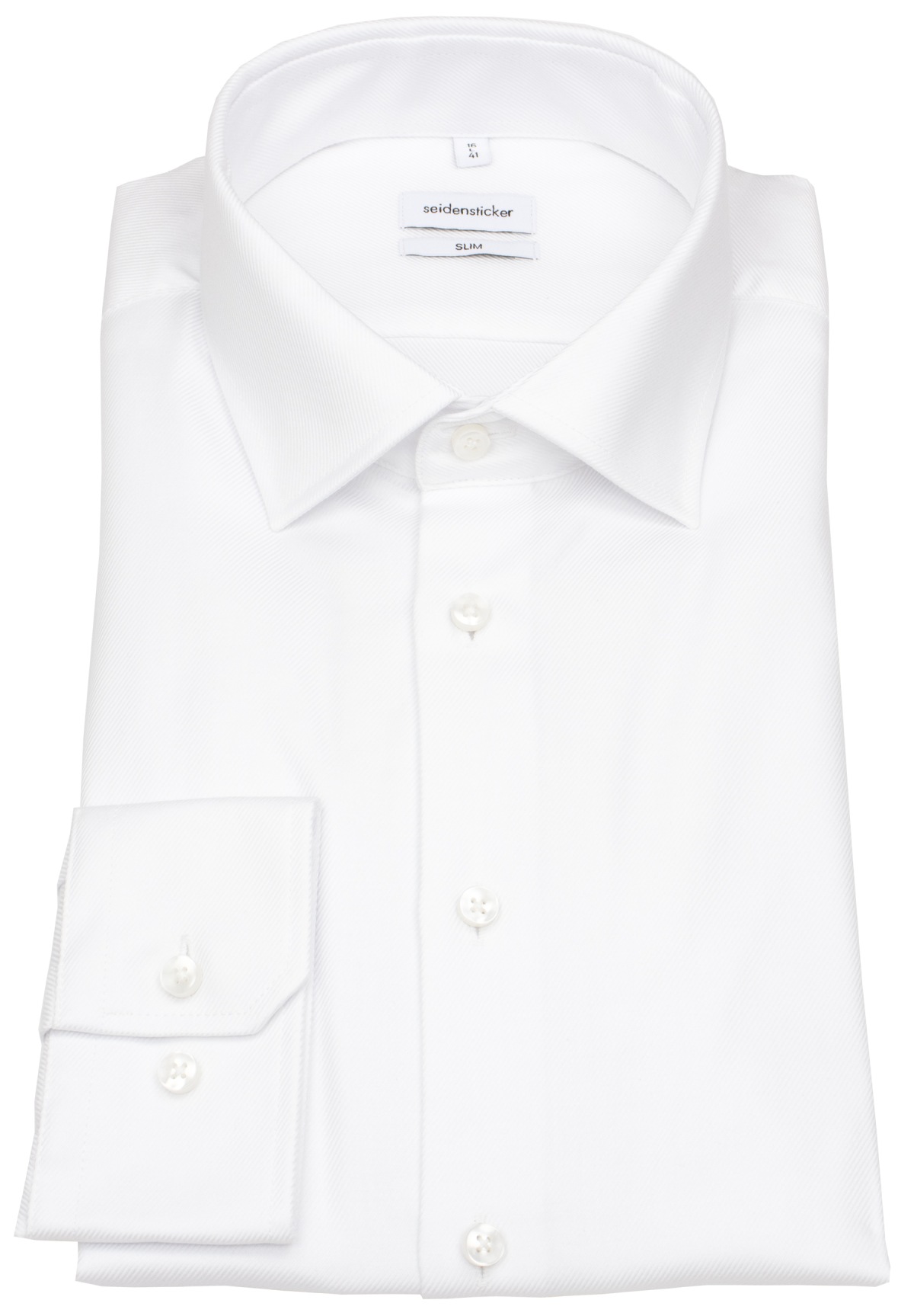 Seidensticker Chemise - Slim Fit - col Kent - structure twill - blanc