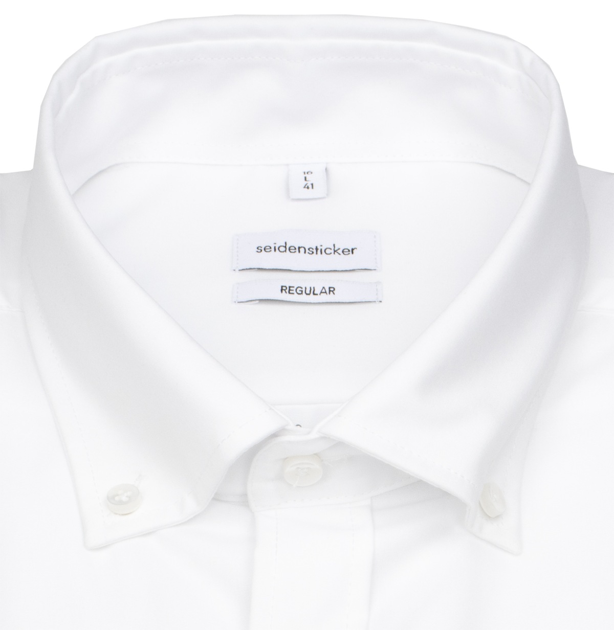 Seidensticker Short-sleeved shirt - Regular Fit - Button-down collar - white