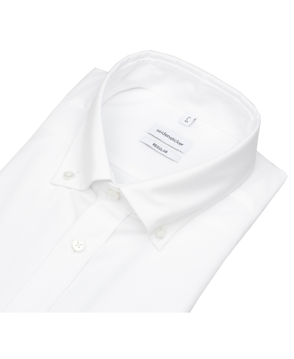 Seidensticker Short-sleeved shirt - Regular Fit - Button-down collar - white