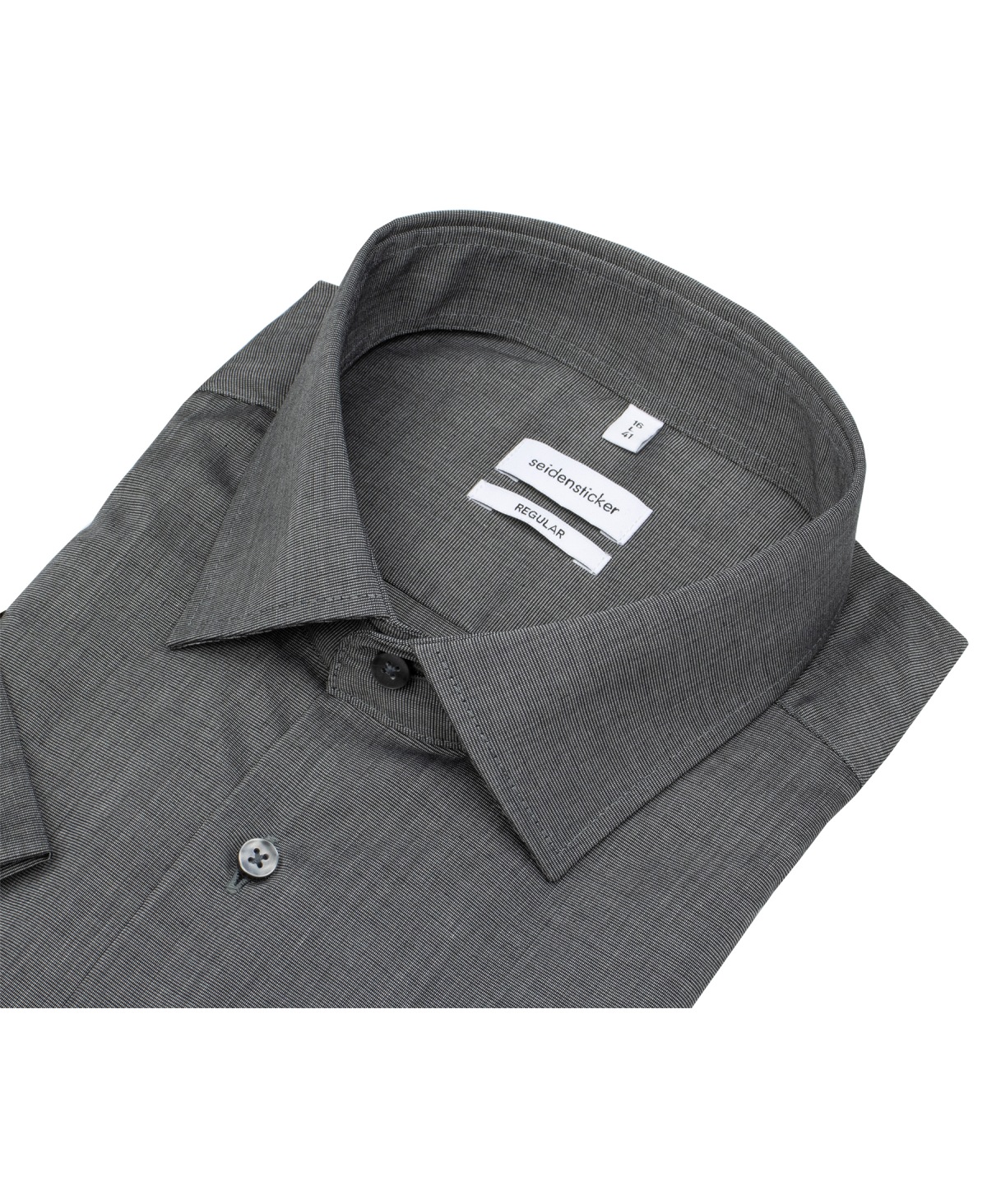 Seidensticker Chemise à manches courtes - Regular Fit - col Kent - Fil-à-Fil - anthracite