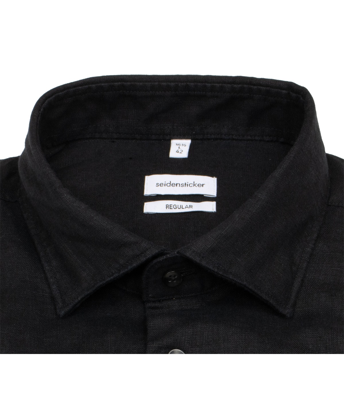 Seidensticker Leinenhemd - Regular Fit - schwarz