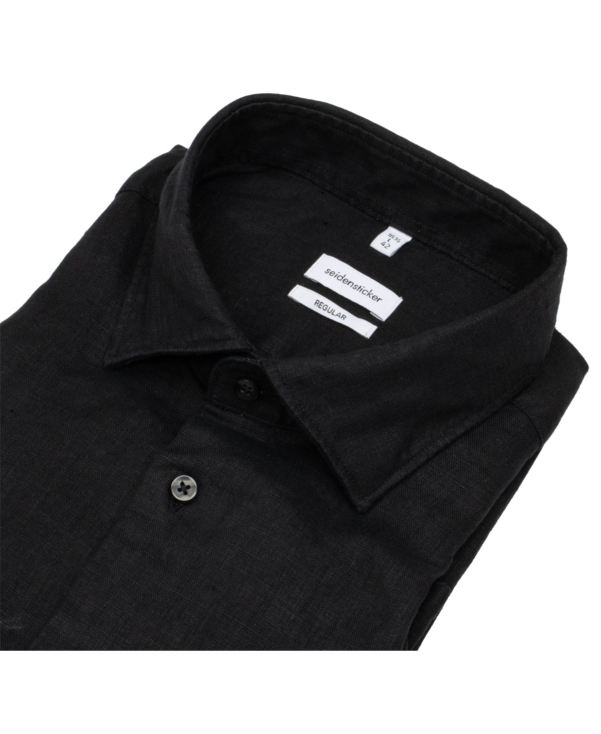 Seidensticker Leinenhemd - Regular Fit - schwarz
