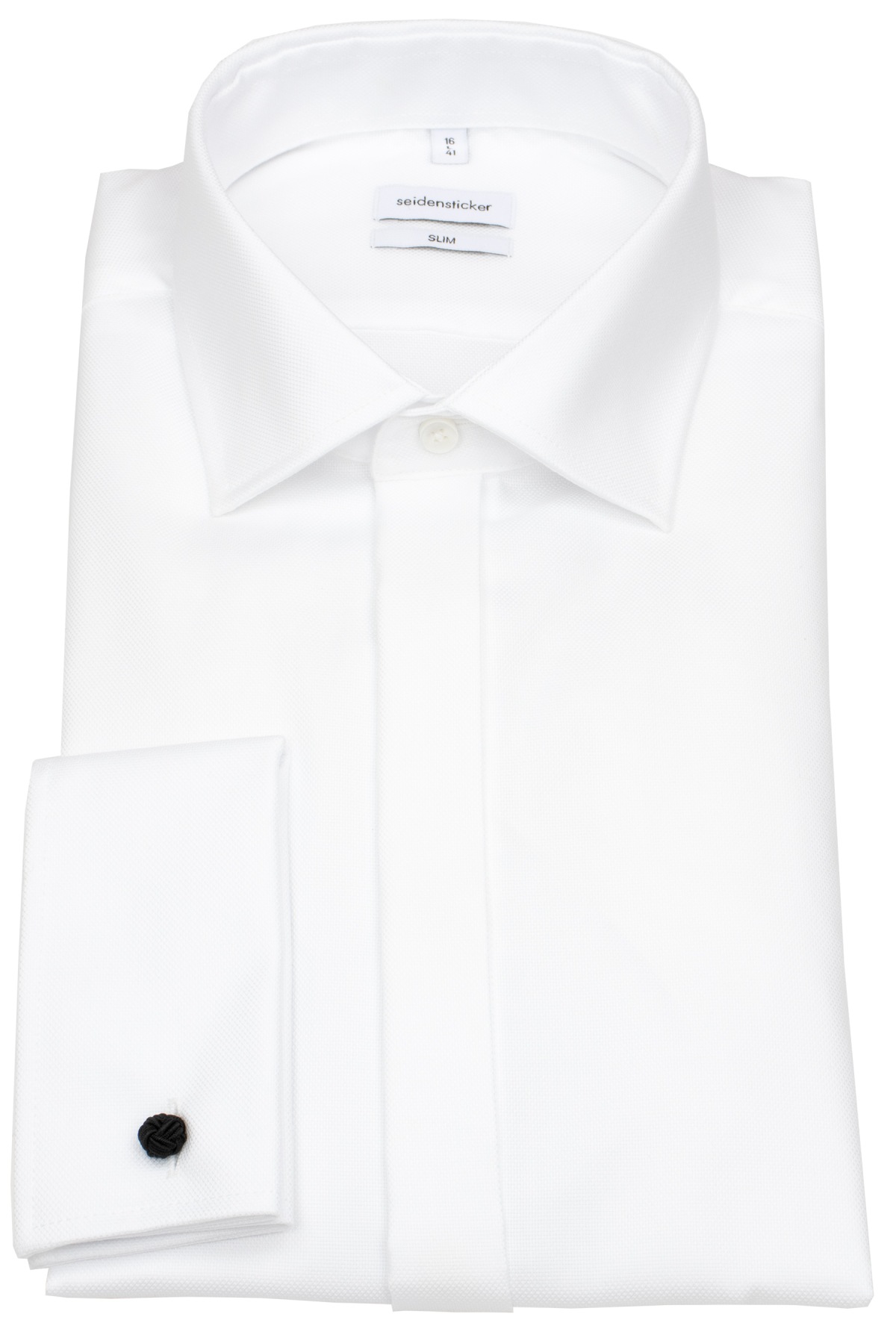 Seidensticker Smokinghemd - Slim Fit - Kentkragen - Umschlagmanschette - Struktur - weiß