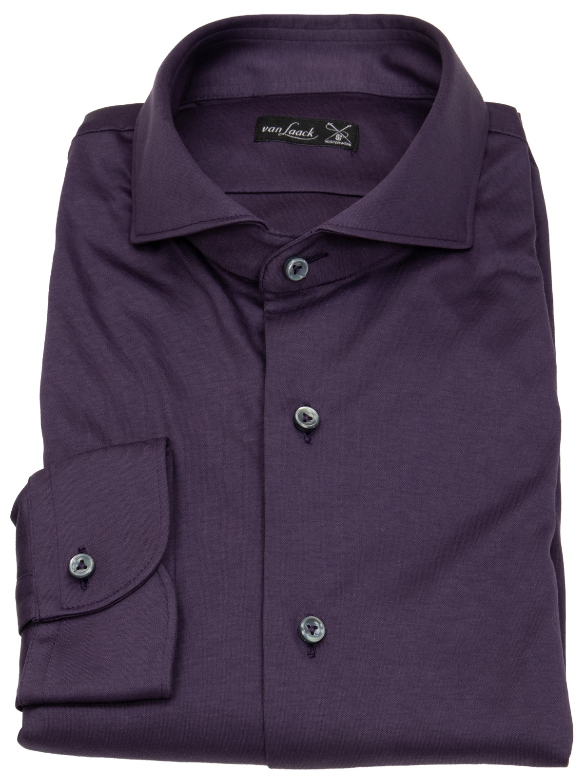 van Laack Hemd - Slim Fit - Haikragen - Jersey - lila