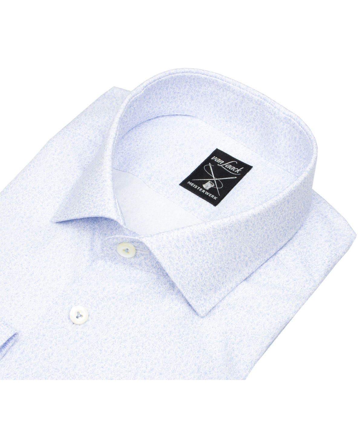 van Laack Hemd - Tailor Fit - Haikragen - Meisterwerk - florales Muster - hellblau