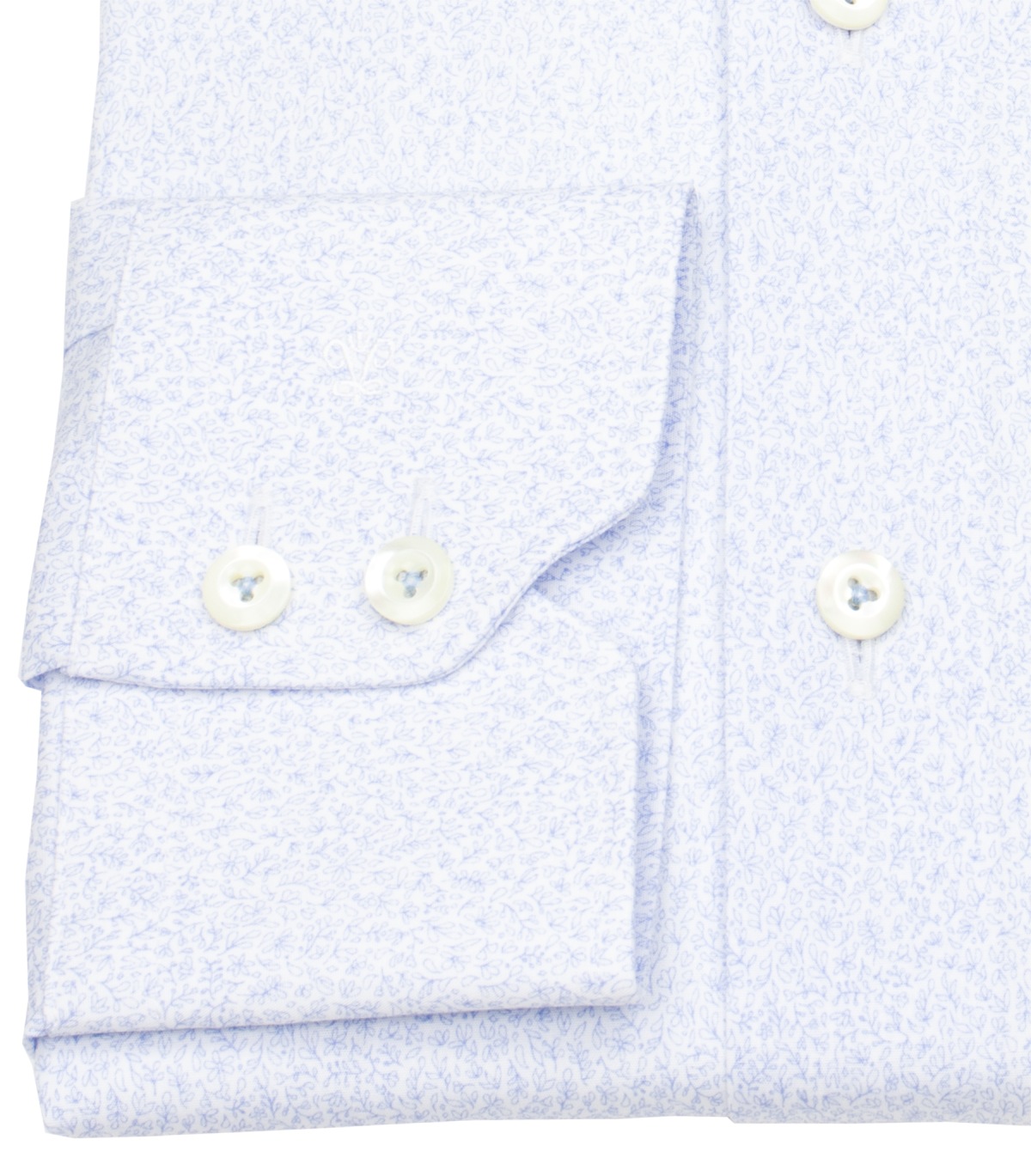 van Laack Hemd - Tailor Fit - Haikragen - Meisterwerk - florales Muster - hellblau