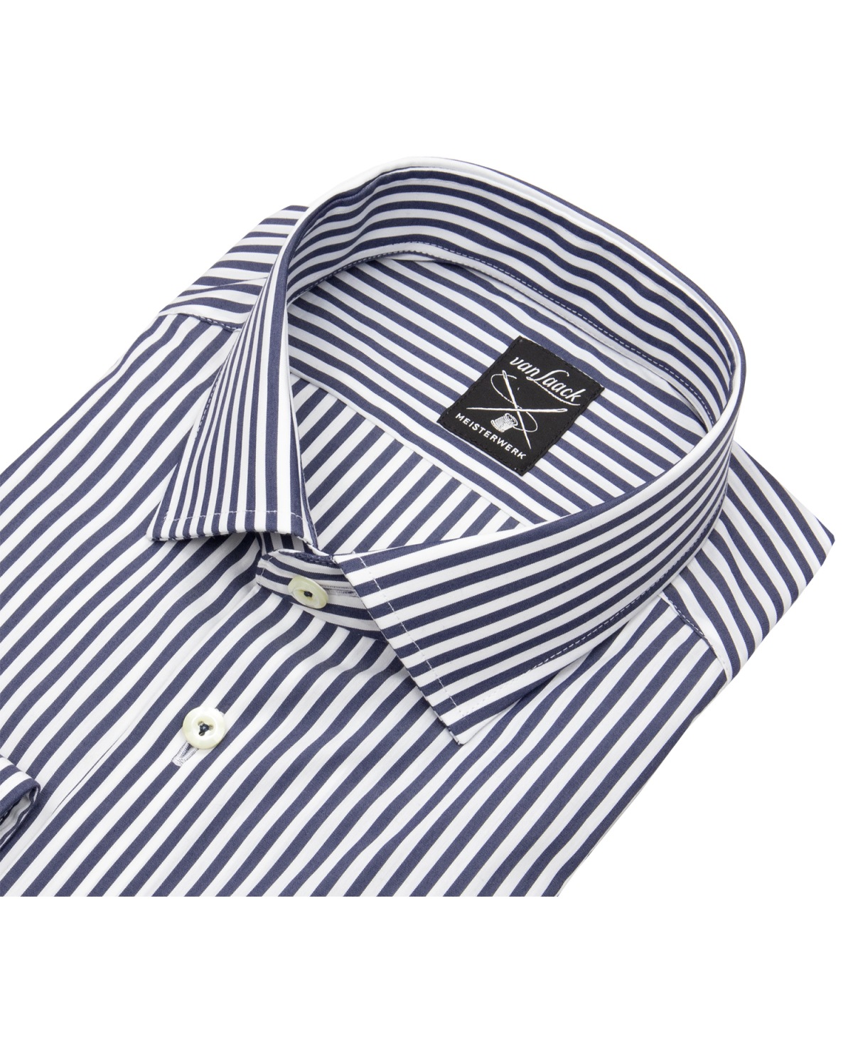 van Laack Hemd - Tailor Fit - Kentkragen - Meisterwerk - Streifen - dunkelblau / weiß