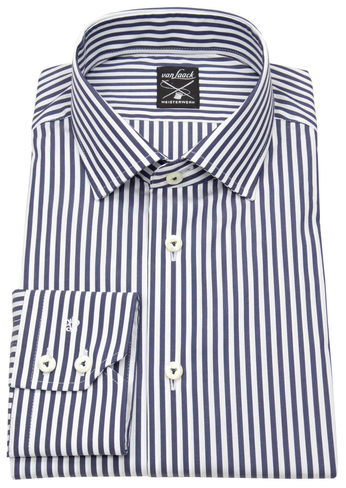 van Laack Hemd - Tailor Fit - Kentkragen - Meisterwerk - Streifen - dunkelblau / weiß