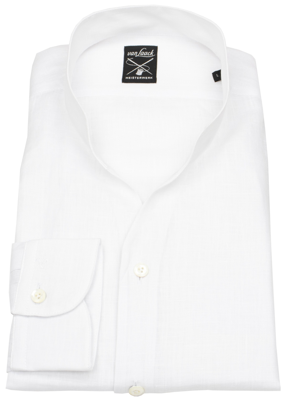 van Laack Leinenhemd - Tailor Fit - Stehkragen - weiß