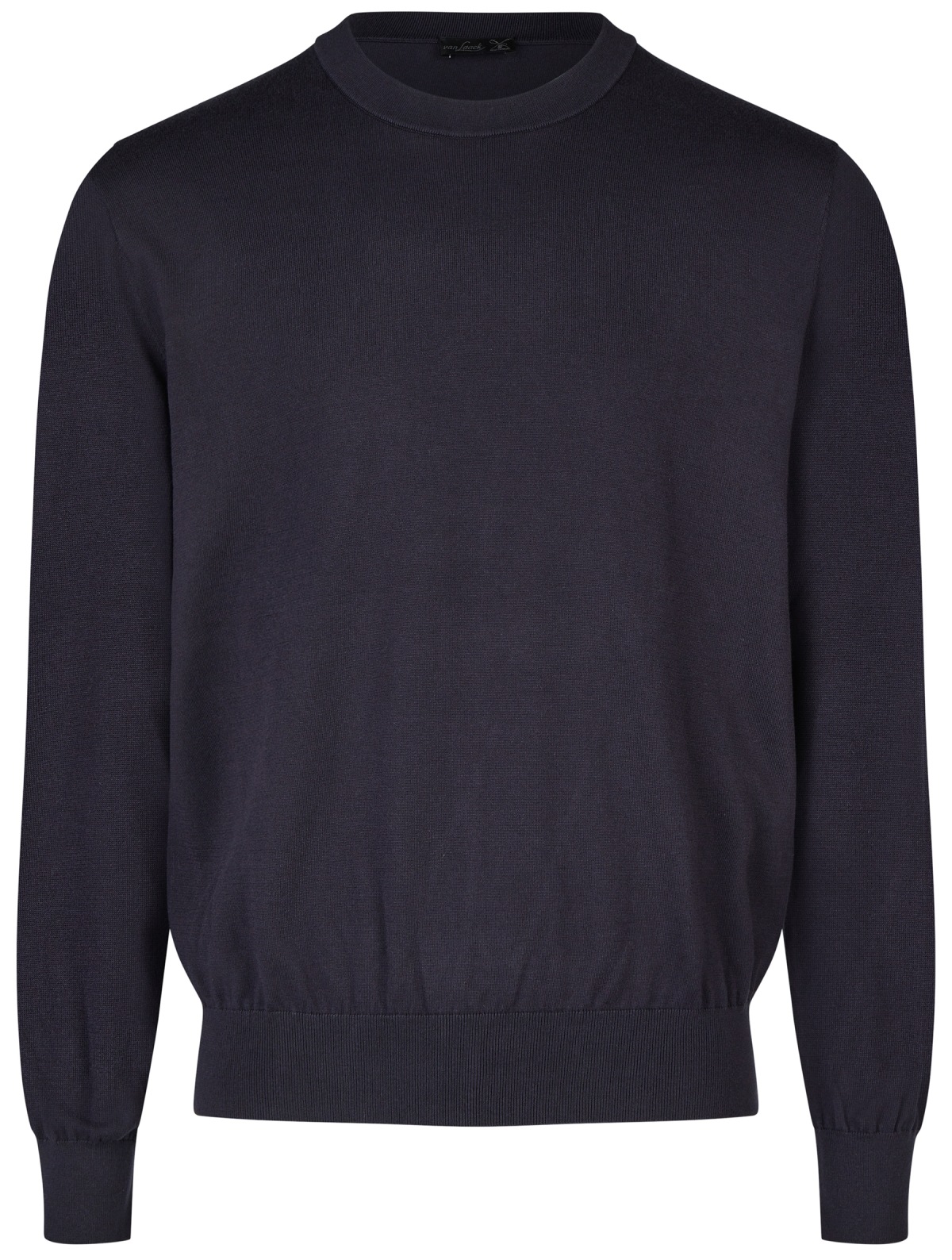 van Laack Pullover - Rundhals - Baumwolle mit Seide - dunkelblau
