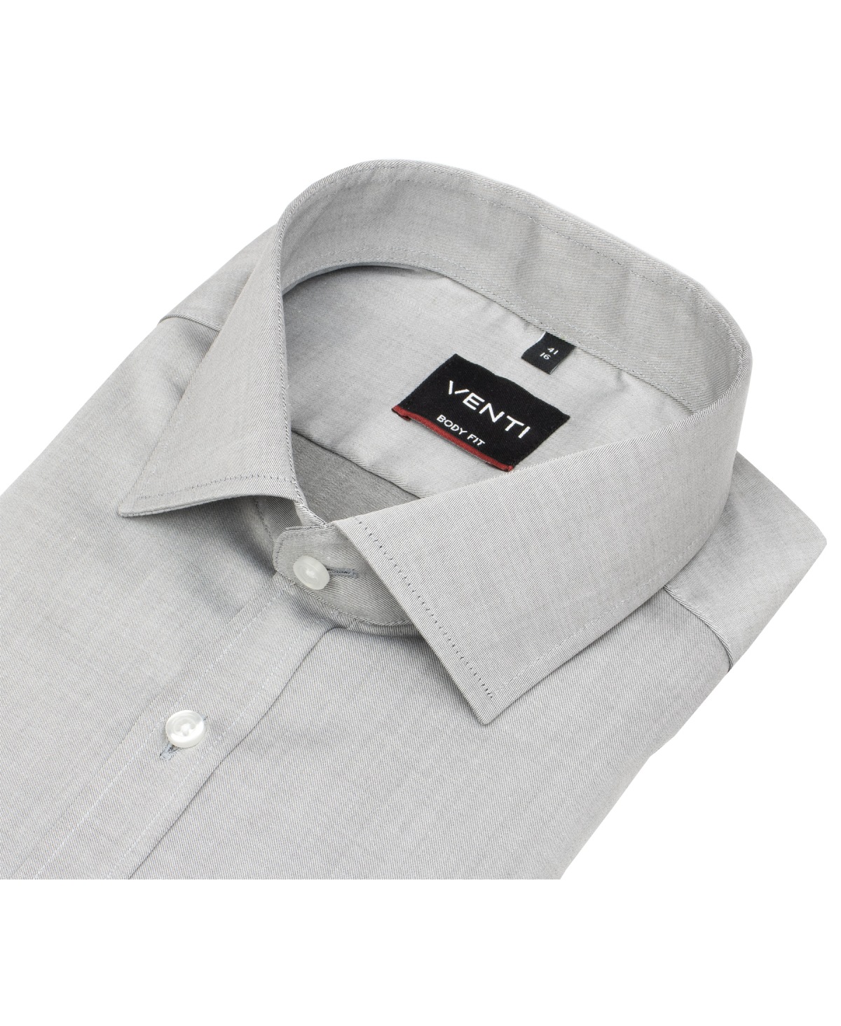 Venti Hemd - Body Fit - Kentkragen - Twill - grau