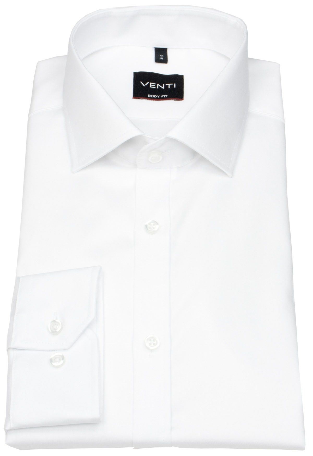 Venti Hemd - Body Fit - Kentkragen - Twill - weiß - extra langer 69cm Arm