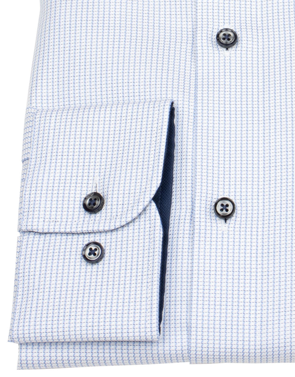 Venti Hemd - Comfort Fit - Button Down Kragen - Kontrastknöpfe - blau / weiß