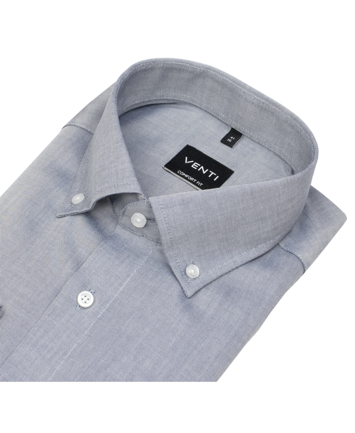 Venti Hemd - Comfort Fit - Button Down Kragen - Oxford Struktur - blau