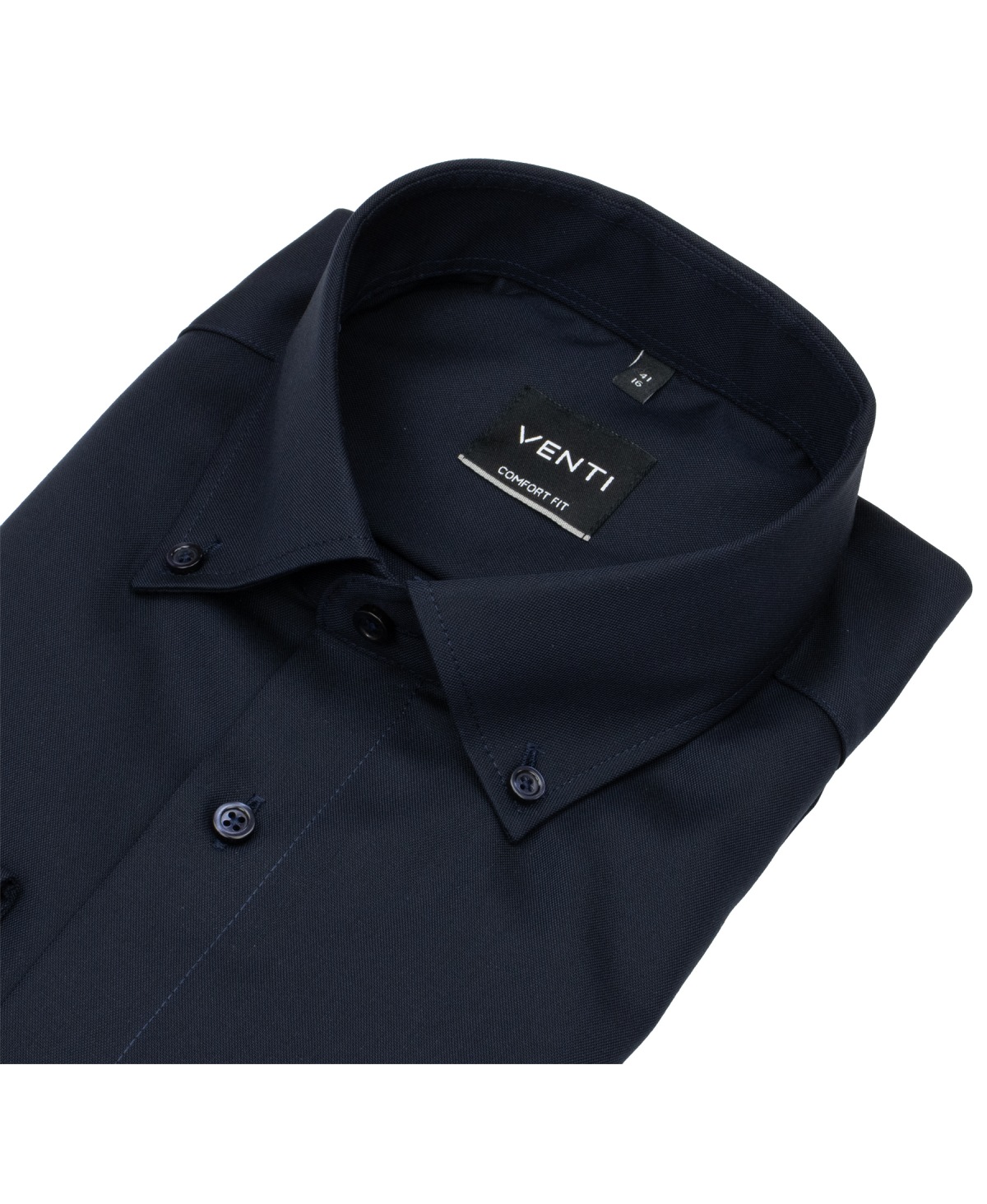 Venti Hemd - Comfort Fit - Button Down Kragen - Oxford Struktur - dunkelblau
