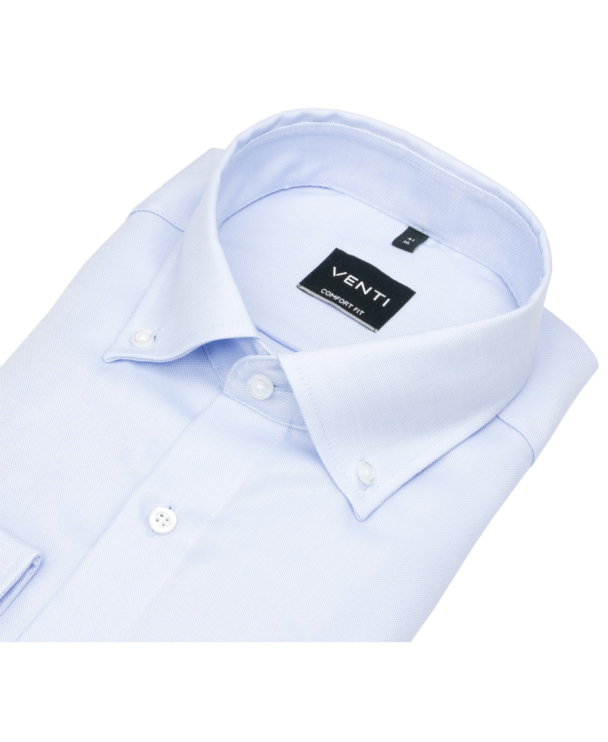Venti Hemd - Comfort Fit - Button Down Kragen - Oxford Struktur - hellblau
