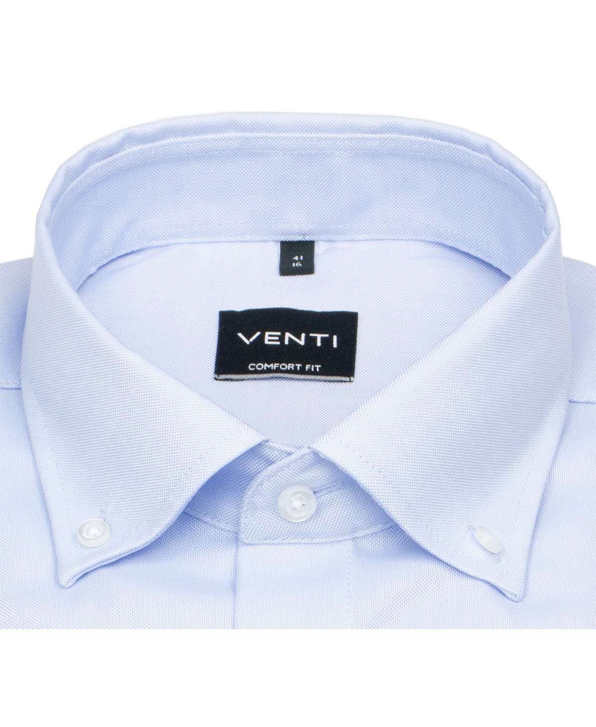 Venti Hemd - Comfort Fit - Button Down Kragen - Oxford Struktur - hellblau