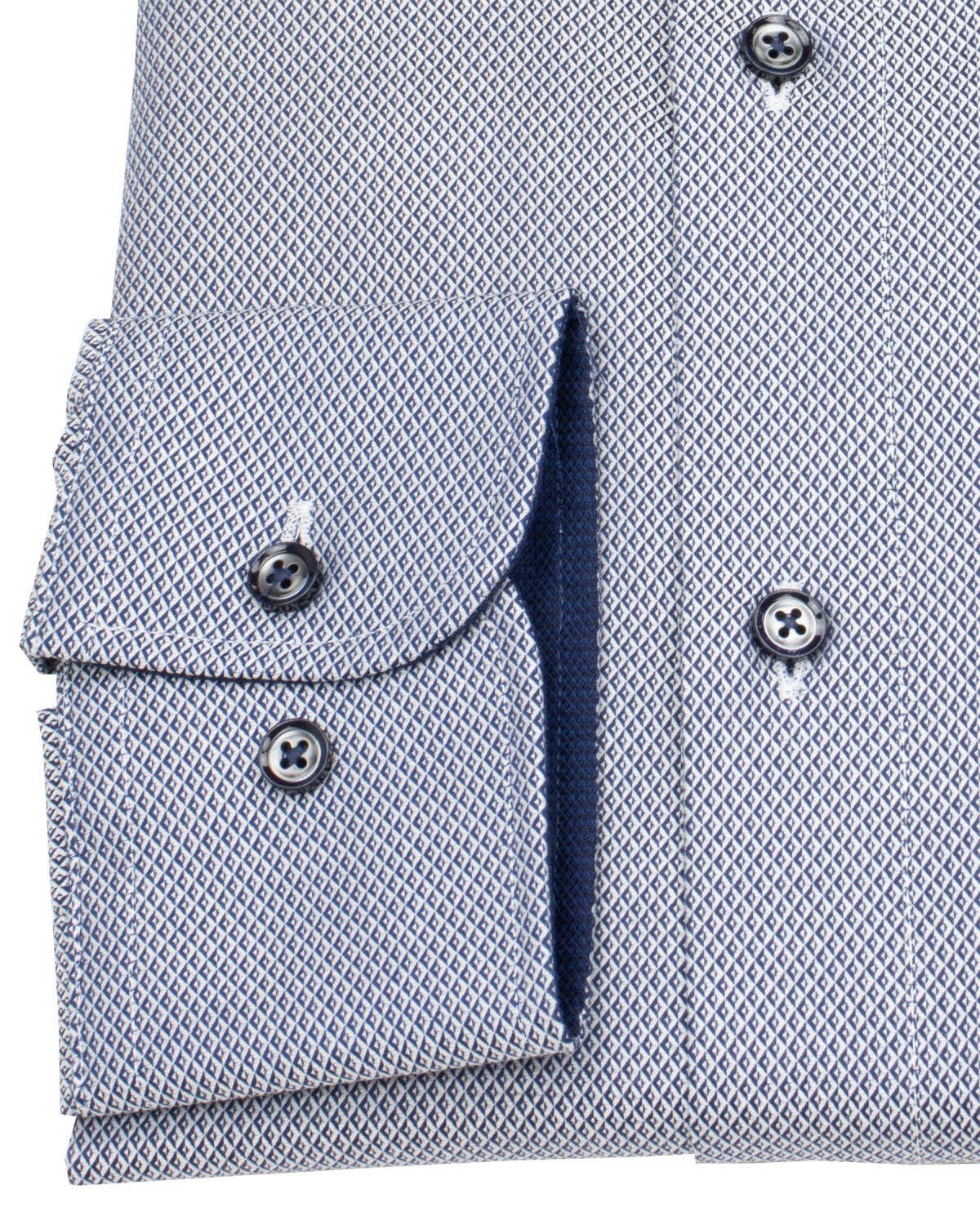 Venti Hemd - Comfort Fit - Button Down Kragen - Struktur - Kontrastknöpfe - dunkelblau