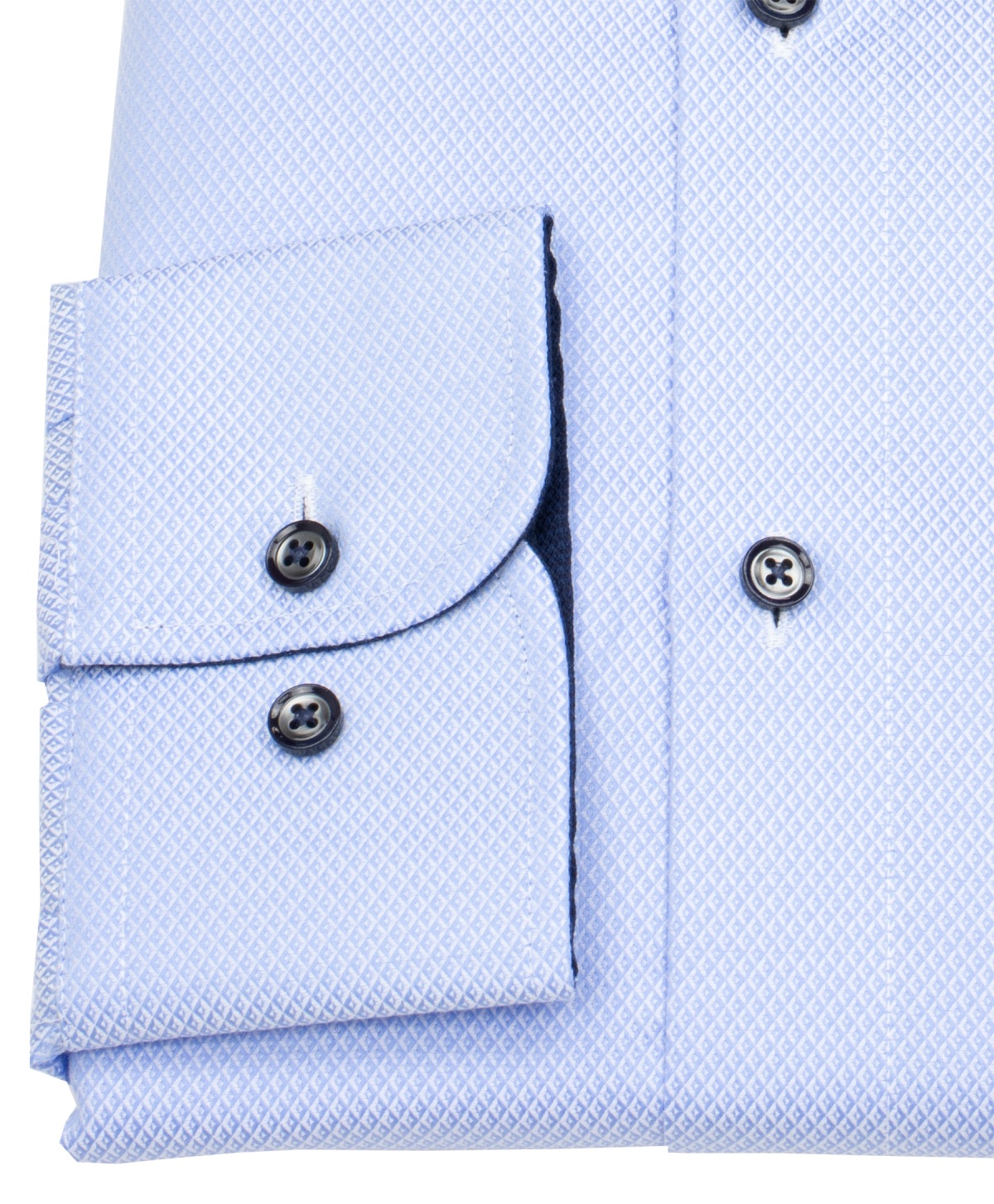 Venti Hemd - Comfort Fit - Button Down Kragen - Struktur - Kontrastknöpfe - hellblau