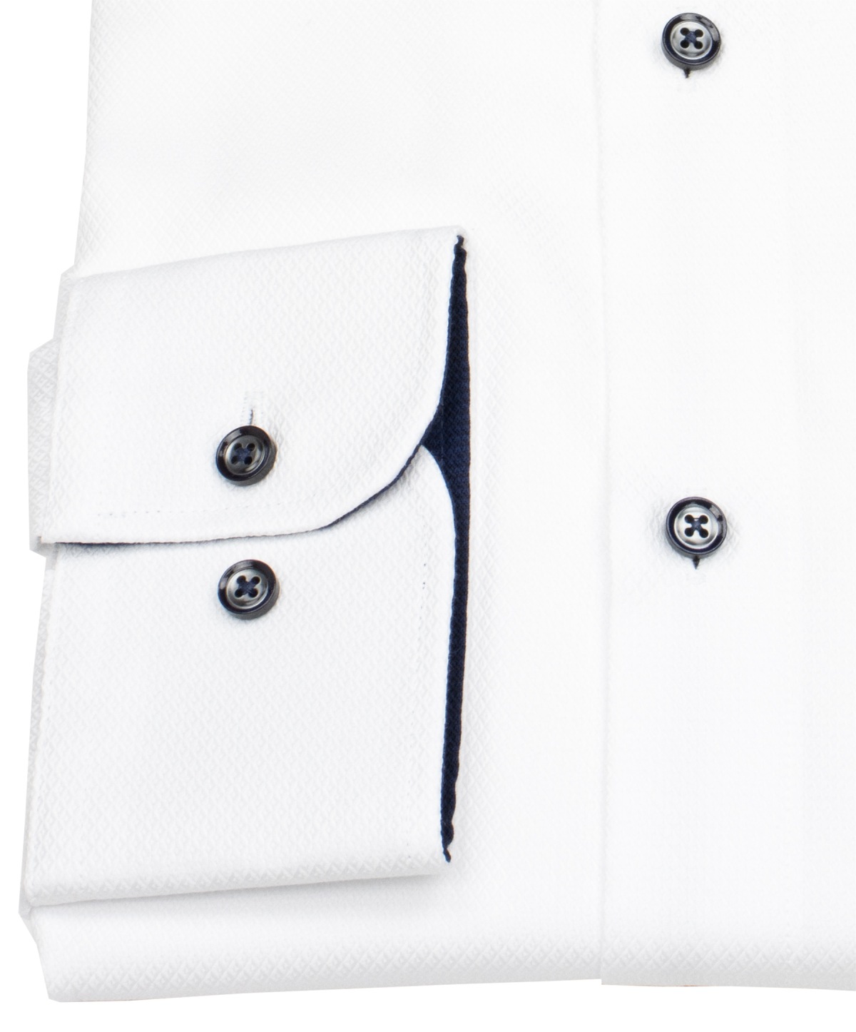 Venti Hemd - Comfort Fit - Button Down Kragen - Struktur - Kontrastknöpfe - weiß