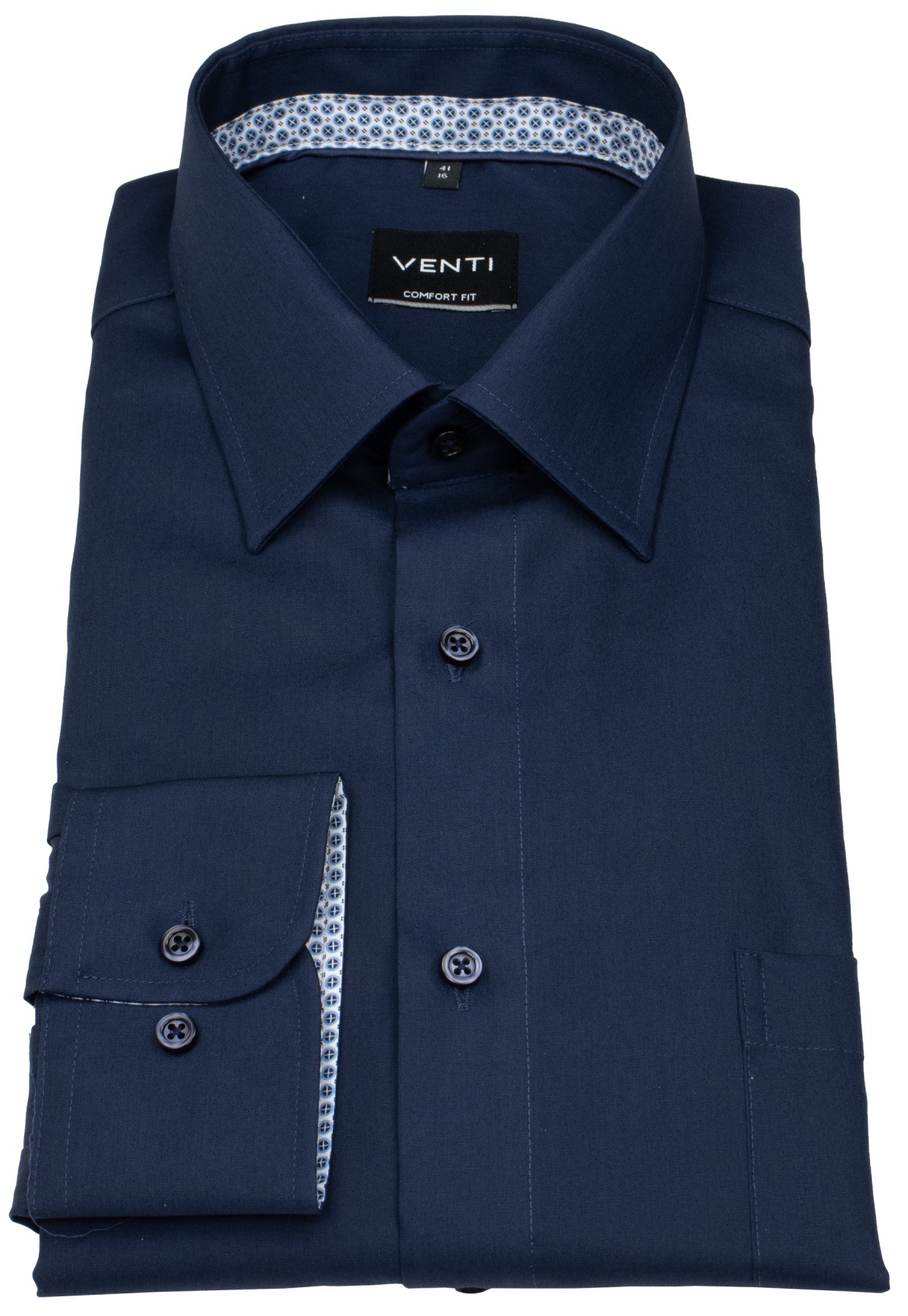 Venti Hemd - Comfort Fit - Kentkragen - dunkelblau