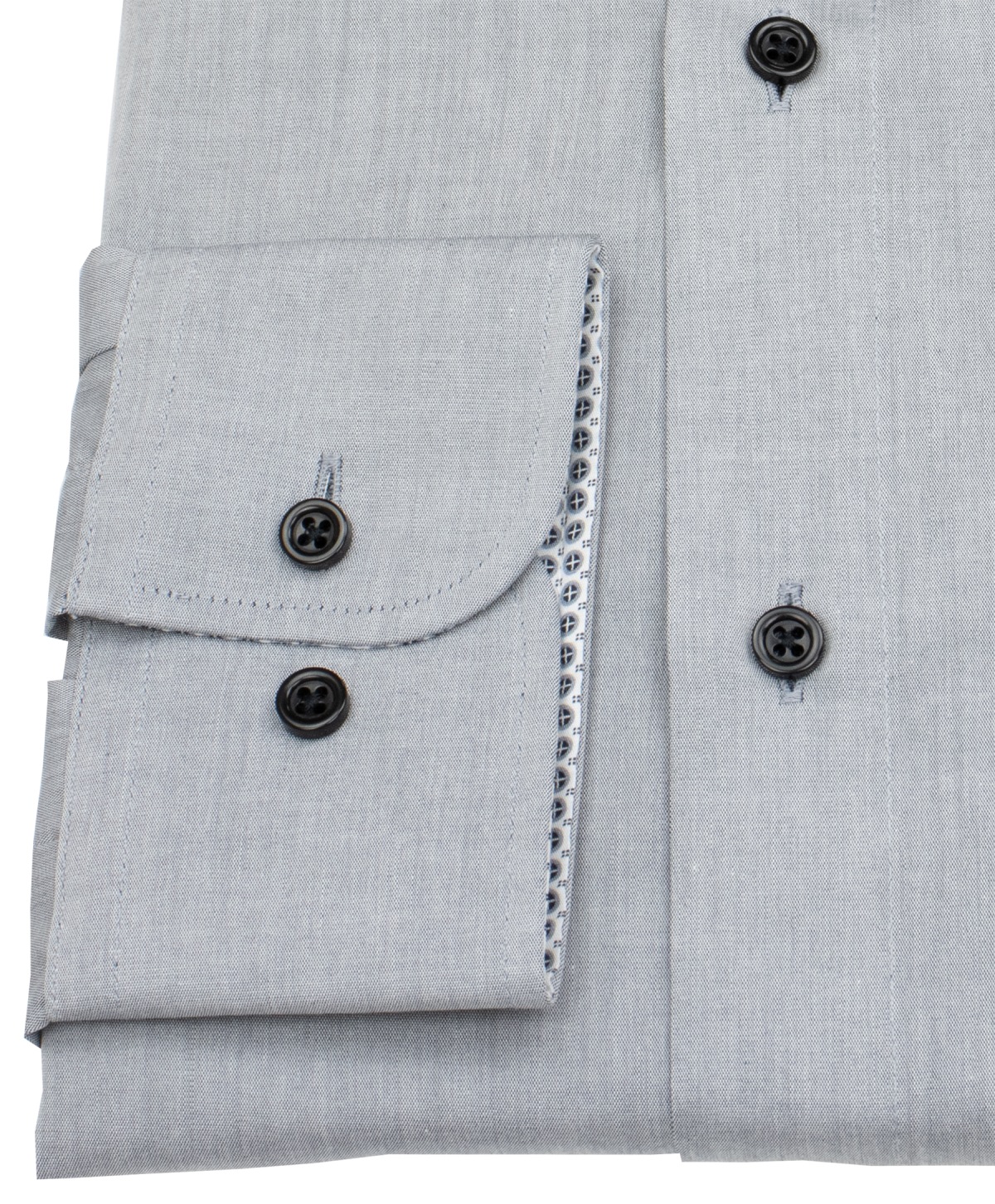Venti Hemd - Comfort Fit - Kentkragen - Kontrastknöpfe - grau