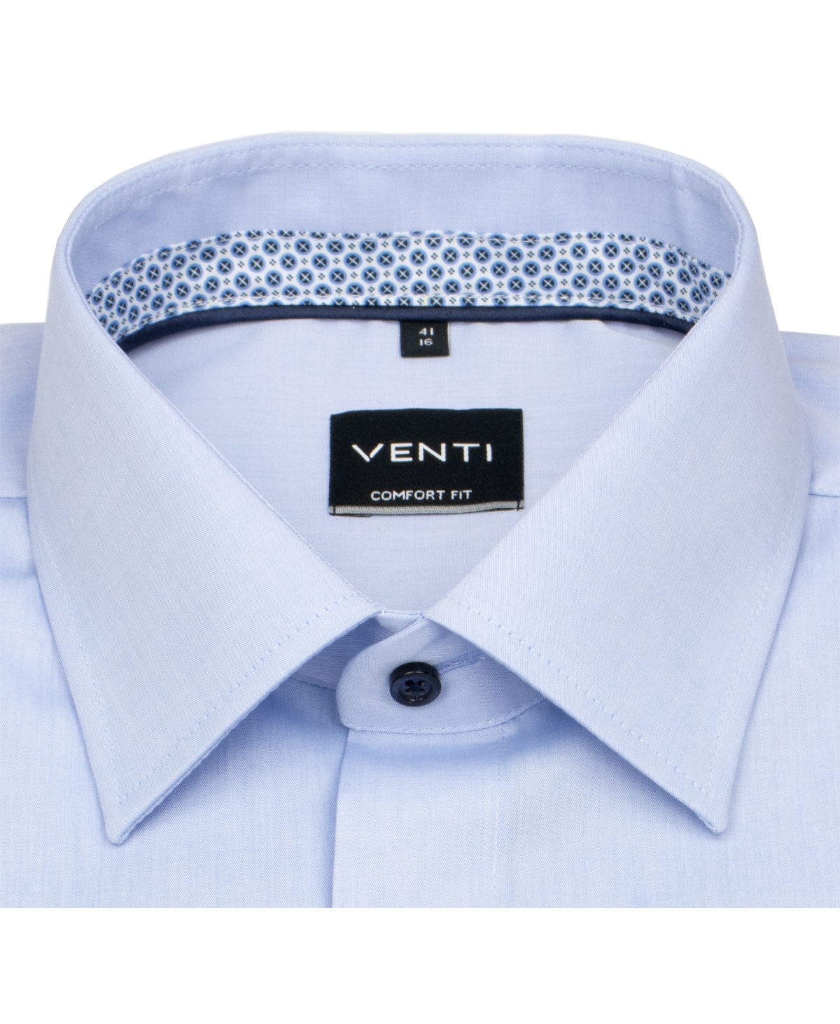 Venti Hemd - Comfort Fit - Kentkragen - Kontrastknöpfe - hellblau