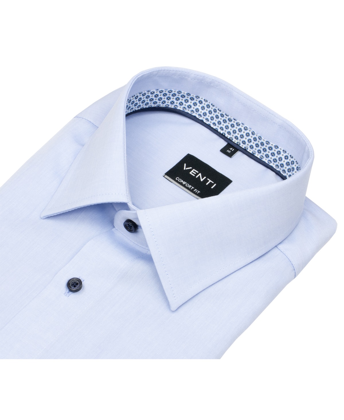 Venti Hemd - Comfort Fit - Kentkragen - Kontrastknöpfe - hellblau