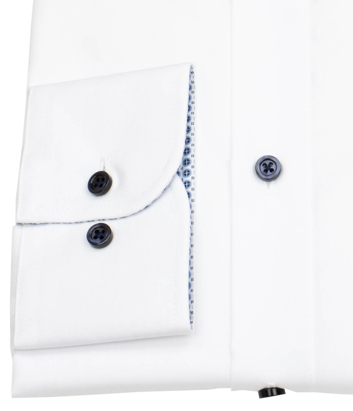 Venti Hemd - Comfort Fit - Kentkragen - Kontrastknöpfe - weiß