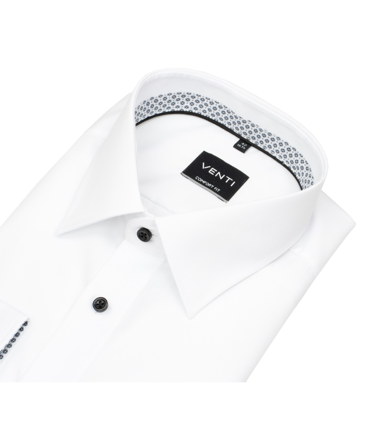 Venti Hemd - Comfort Fit - Kentkragen - Kontrastknöpfe - weiß