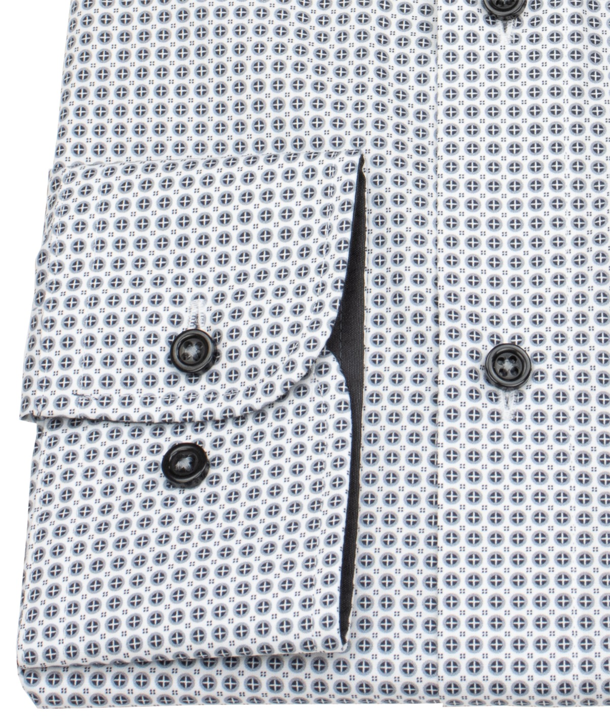 Venti Hemd - Comfort Fit - Kentkragen - Print - anthrazit / weiß