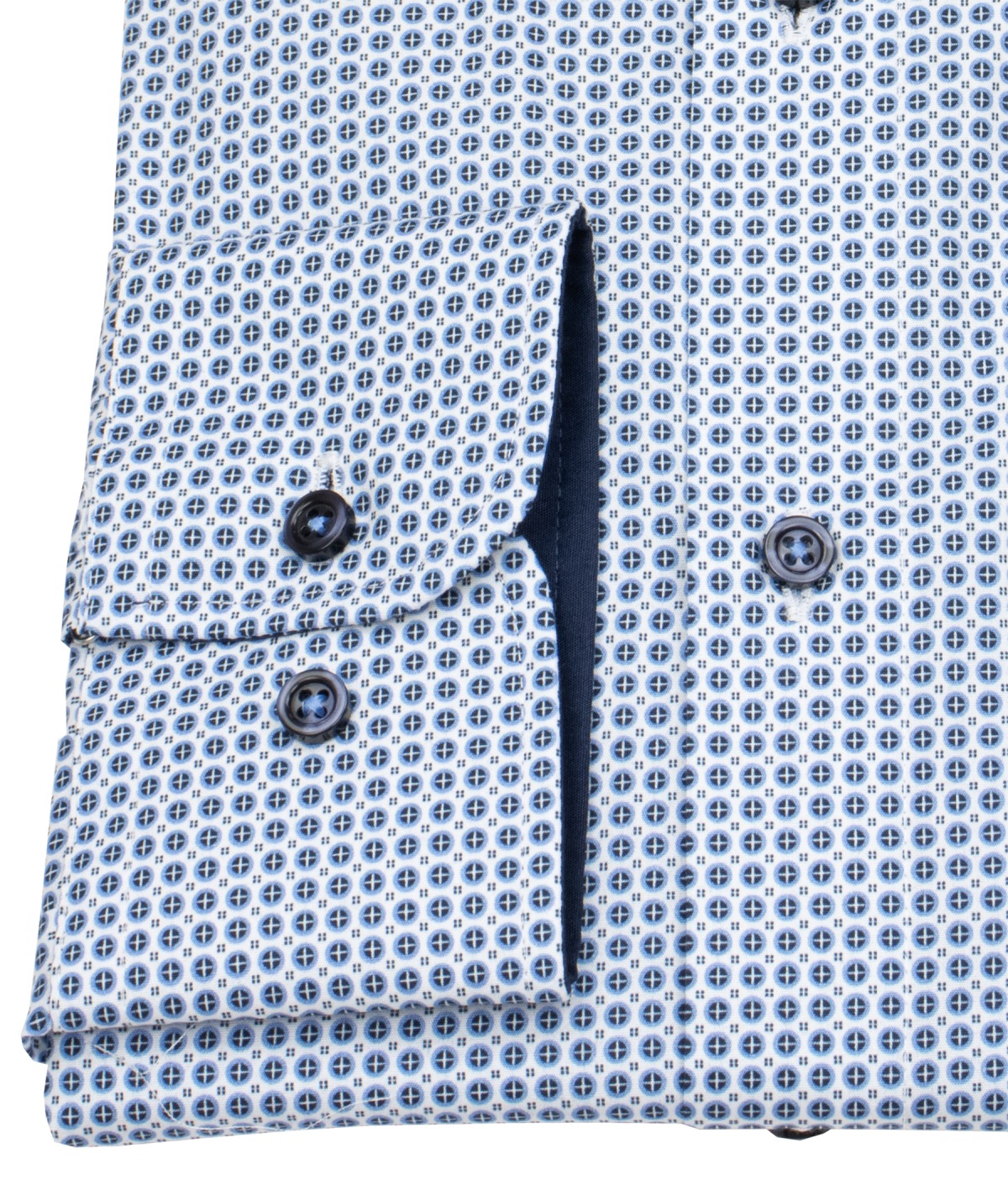 Venti Hemd - Comfort Fit - Kentkragen - Print - blau / weiß