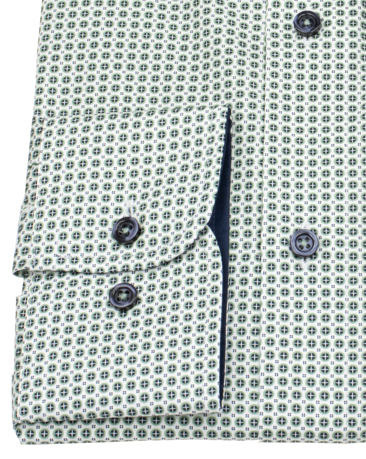 Venti Hemd - Comfort Fit - Kentkragen - Print - grün / weiß