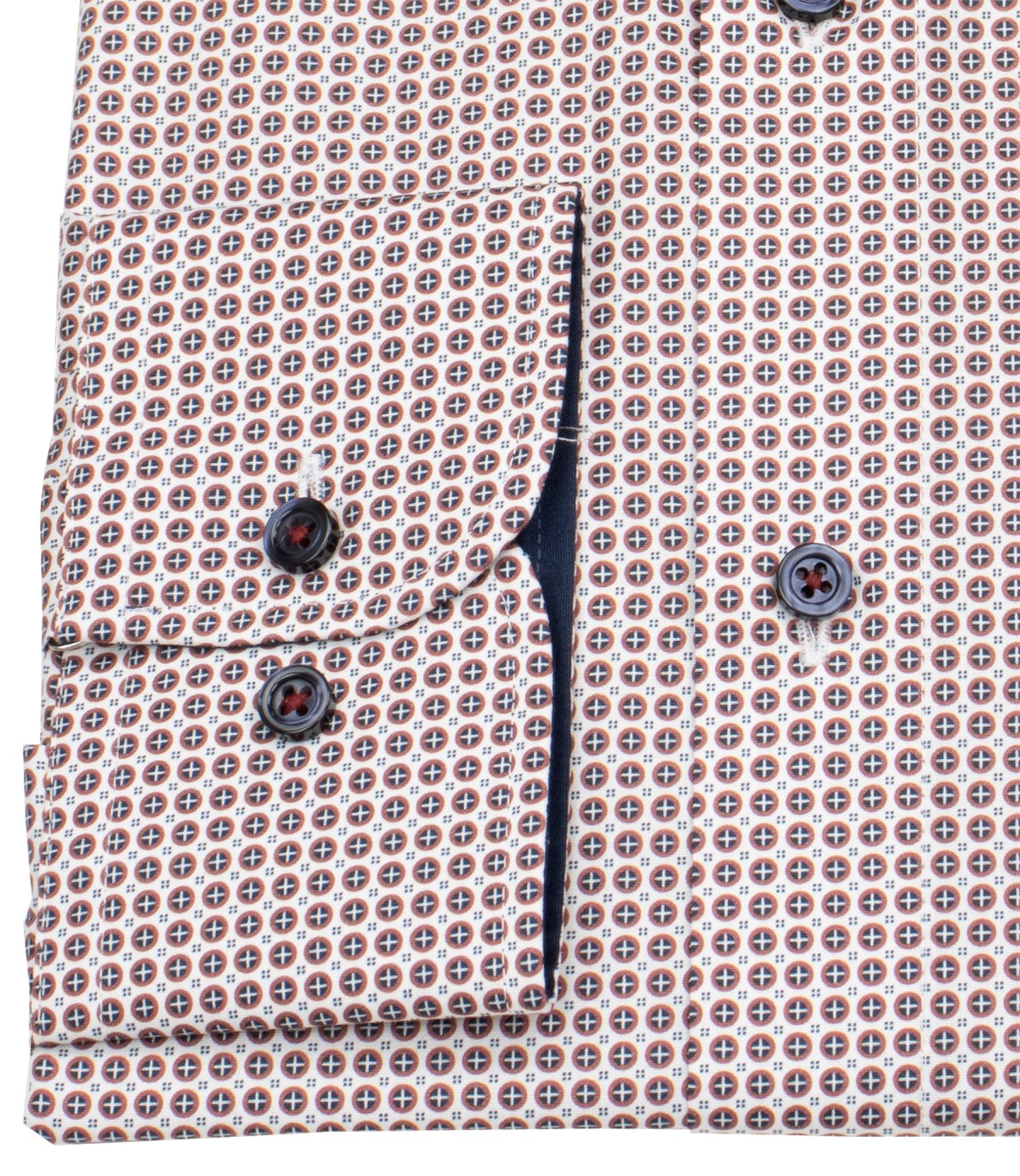 Venti Hemd - Comfort Fit - Kentkragen - Print - rot / weiß