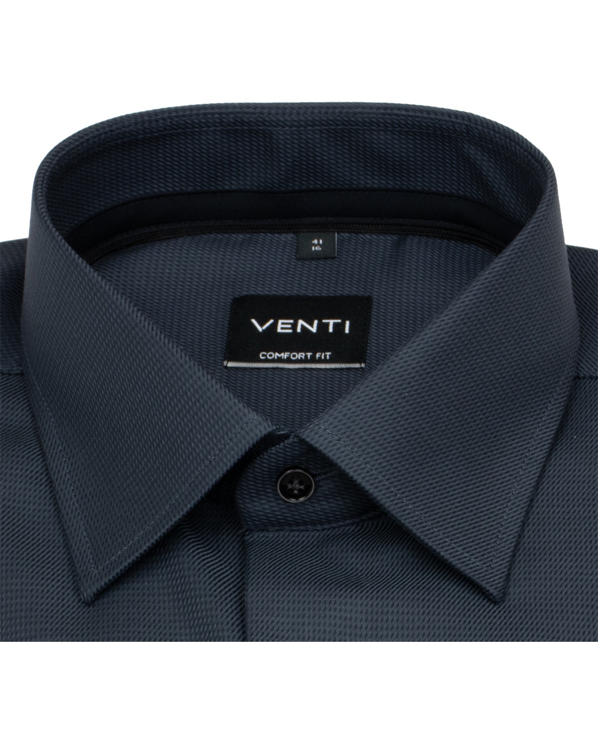 Venti Hemd - Comfort Fit - Kentkragen - Print - schwarz / dunkelgrau