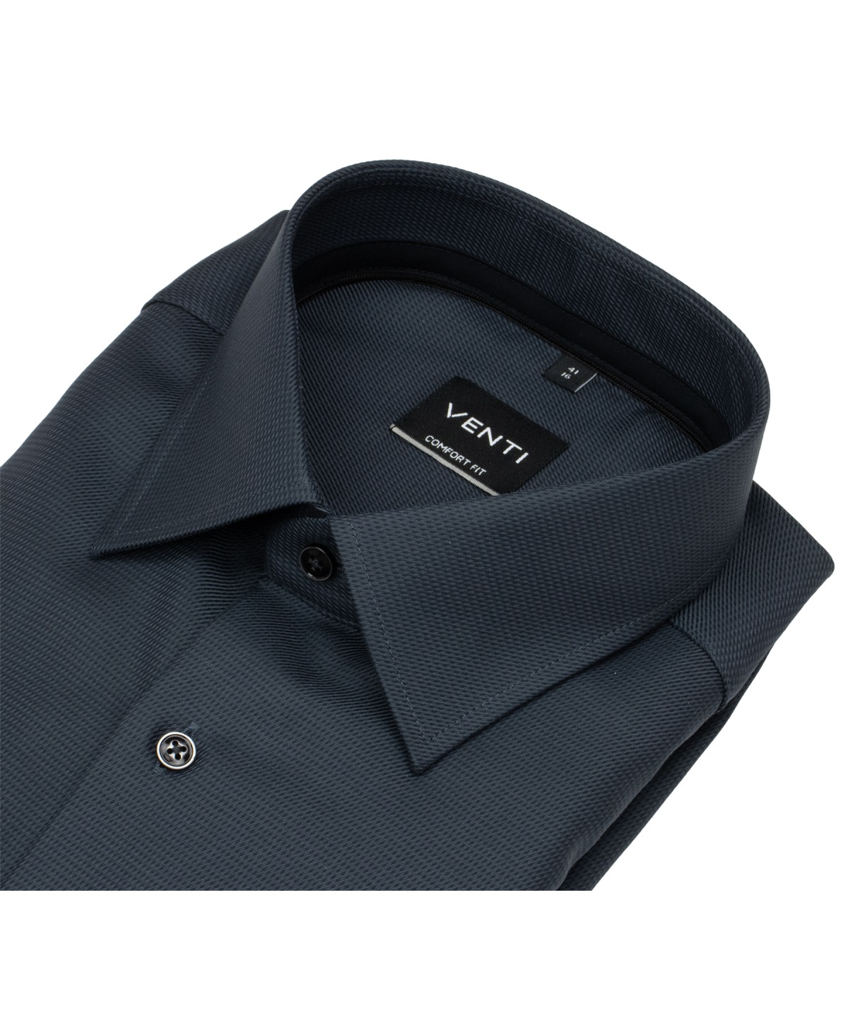 Venti Hemd - Comfort Fit - Kentkragen - Print - schwarz / dunkelgrau