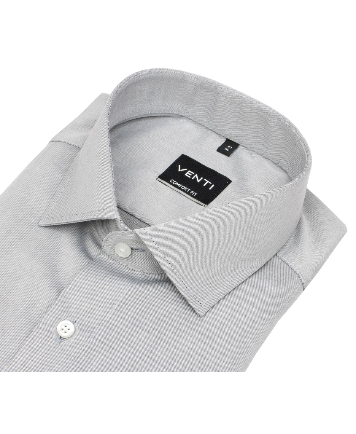 Venti Hemd - Comfort Fit - Kentkragen - Twill - grau