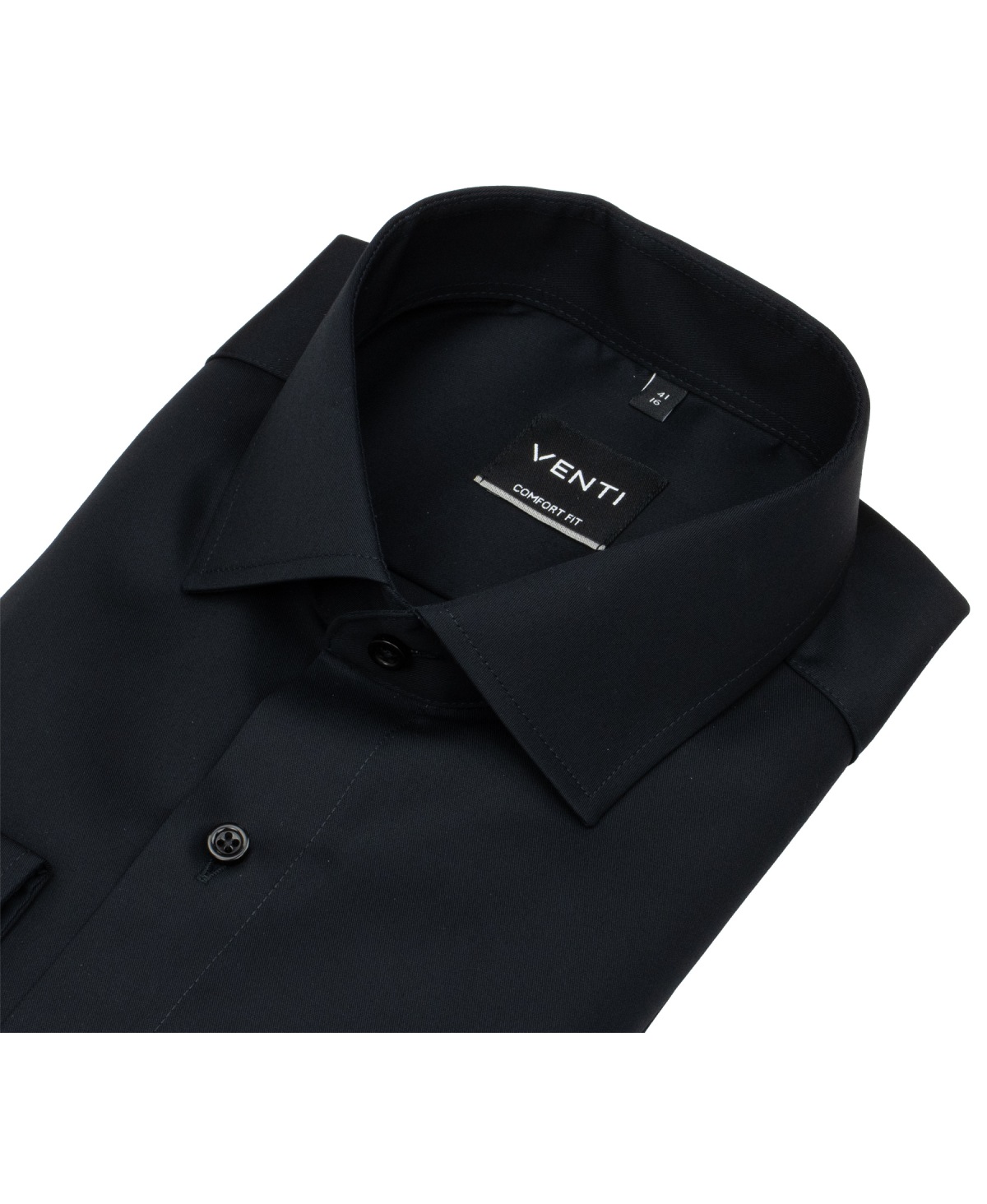Venti Hemd - Comfort Fit - Kentkragen - Twill - schwarz