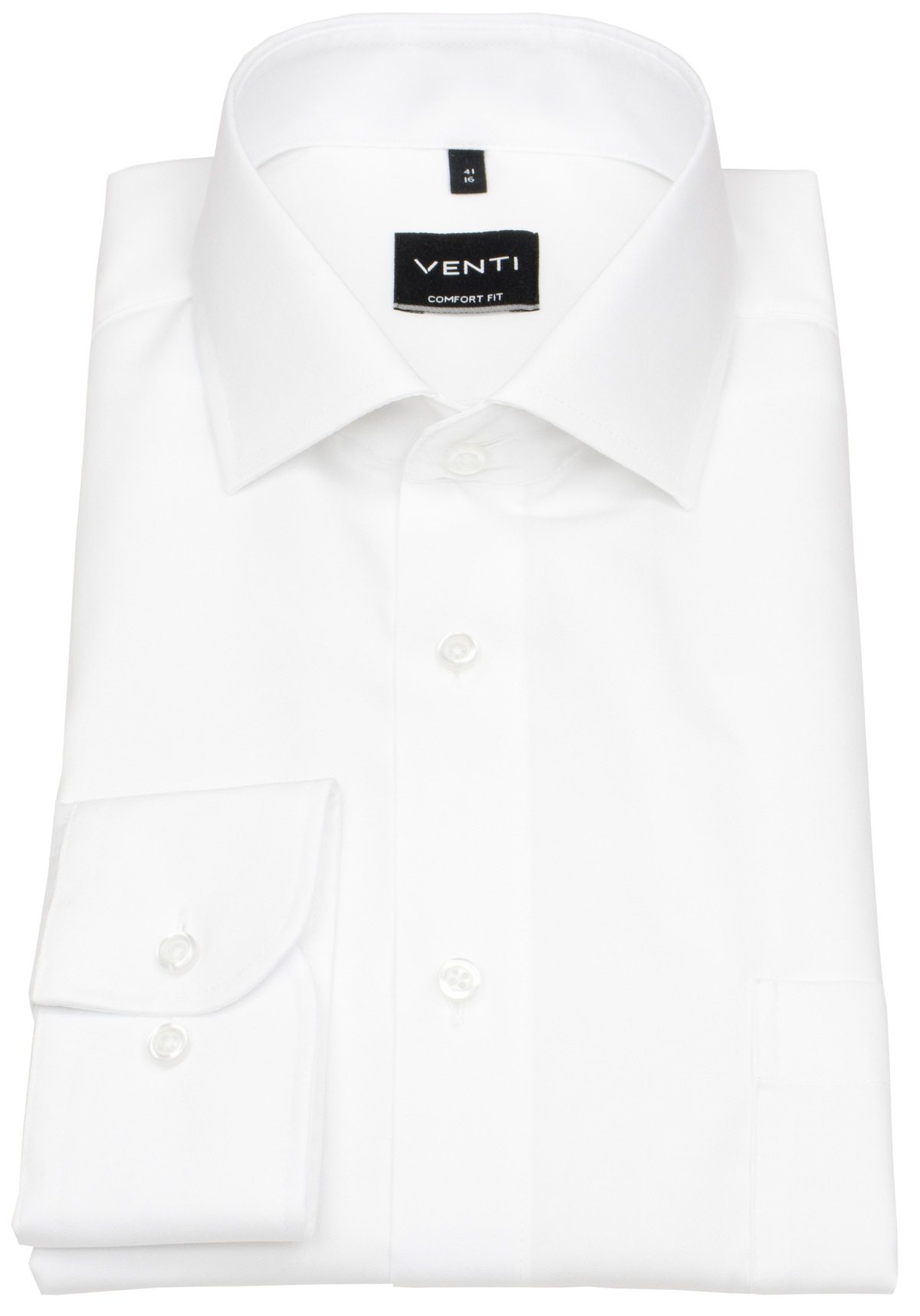 Venti Hemd - Comfort Fit - Kentkragen - Twill - weiß