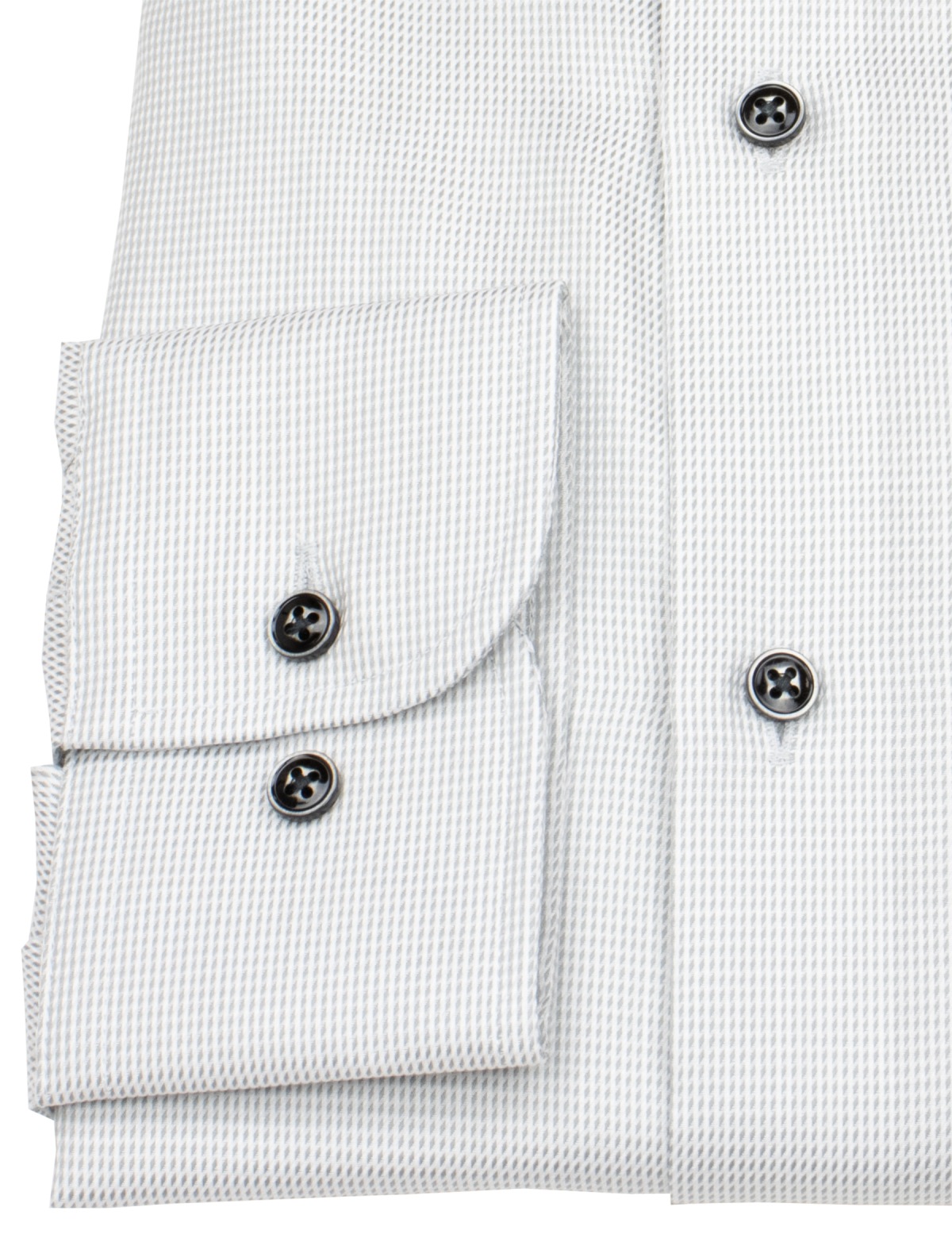 Venti Hemd - Comfort Fit - Print - Kontrastknöpfe - grau / weiß