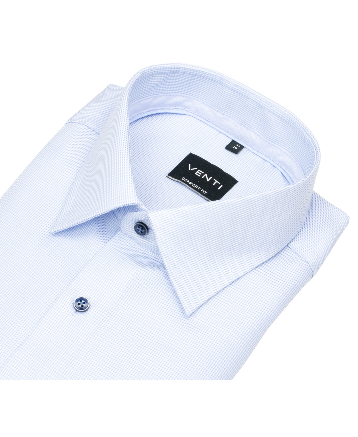 Venti Hemd - Comfort Fit - Print - Kontrastknöpfe - hellblau / weiß