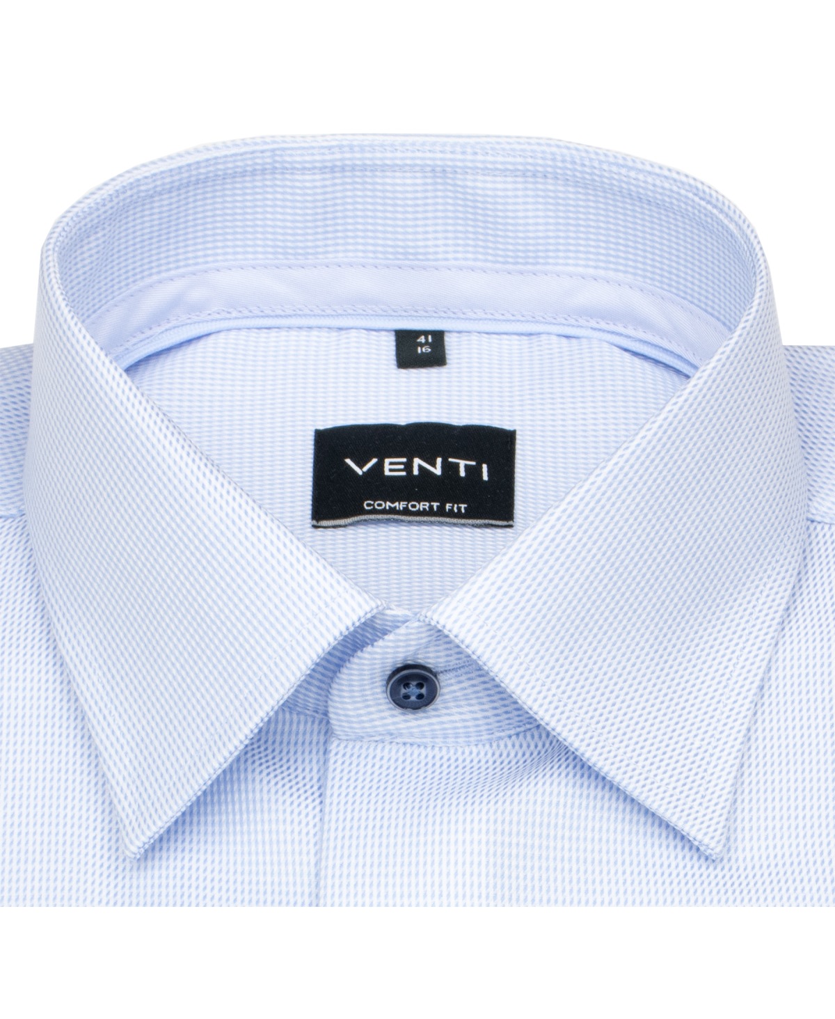 Venti Hemd - Comfort Fit - Print - Kontrastknöpfe - hellblau / weiß