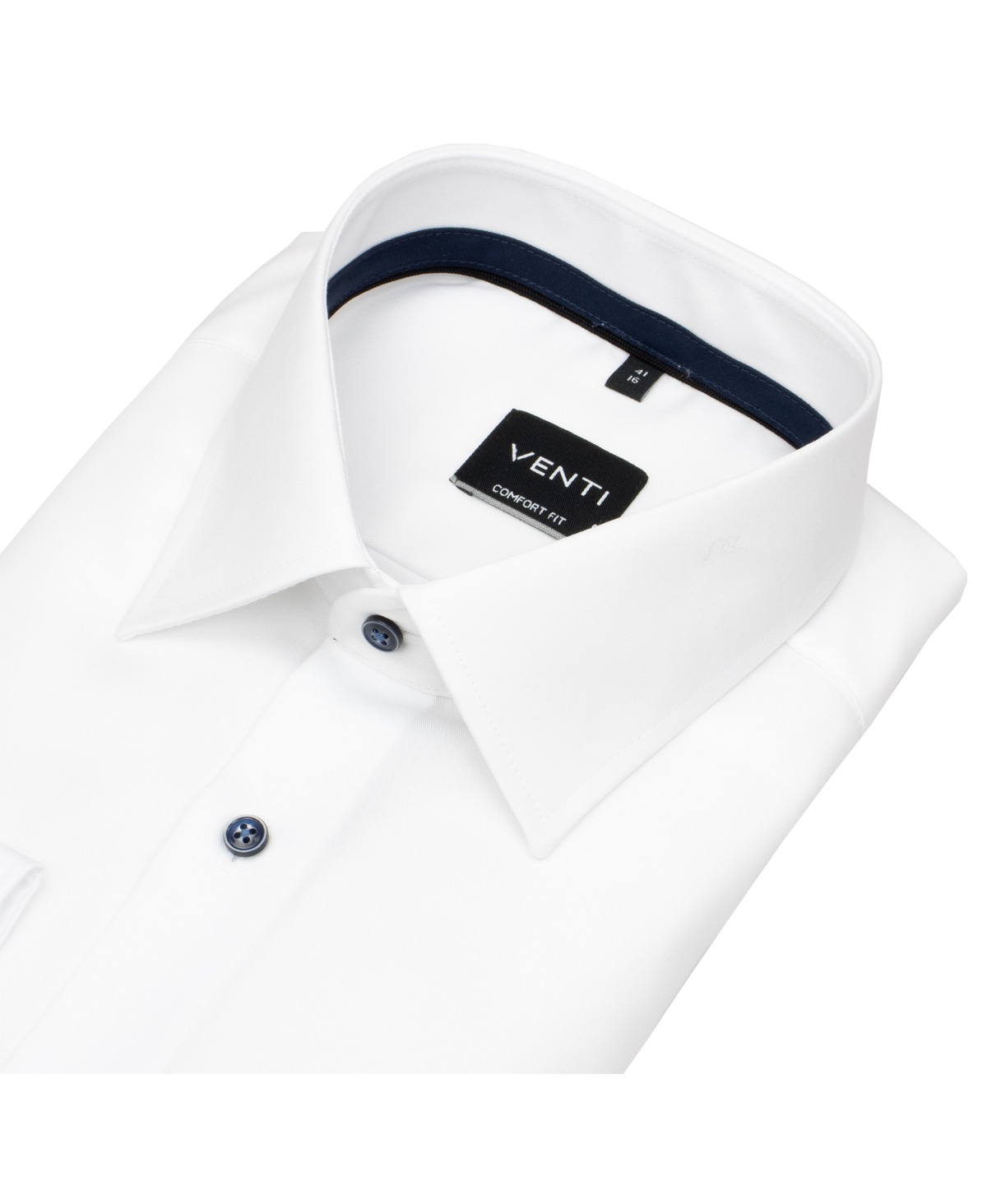 Venti Hemd - Comfort Fit - Print - Kontrastknöpfe - weiß