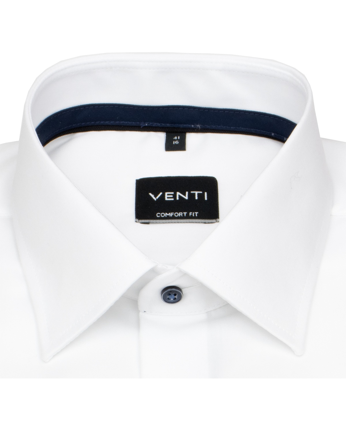 Venti Hemd - Comfort Fit - Print - Kontrastknöpfe - weiß