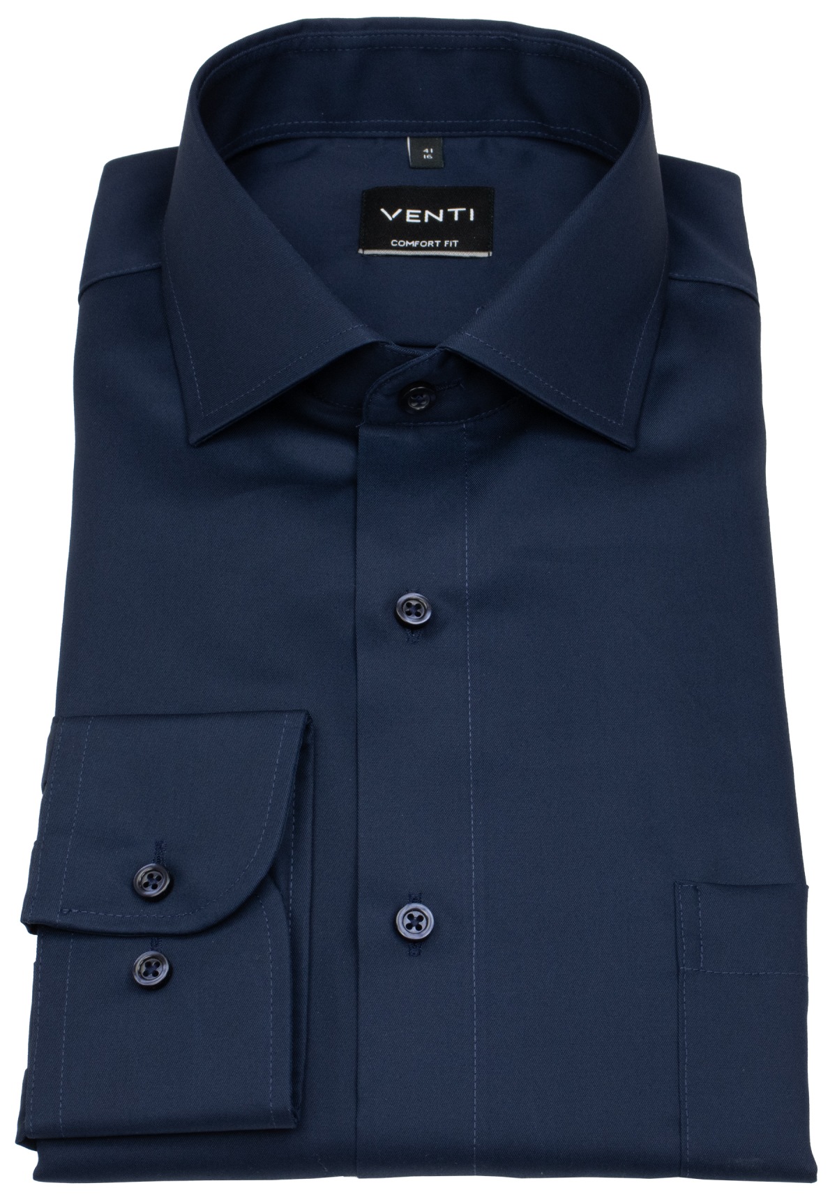 Venti Hemd - Comfort Fit - Twill - dunkelblau - extra langer 72cm Arm