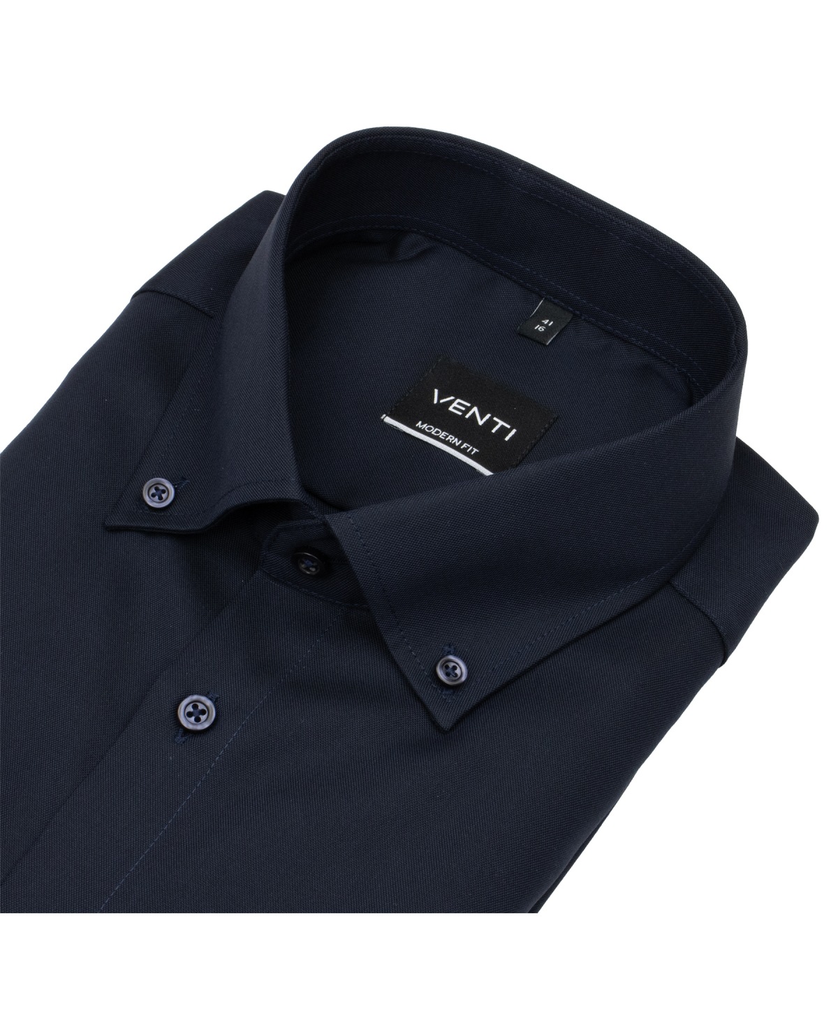 Venti Hemd - Modern Fit - Button Down Kragen - Oxford Struktur - dunkelblau