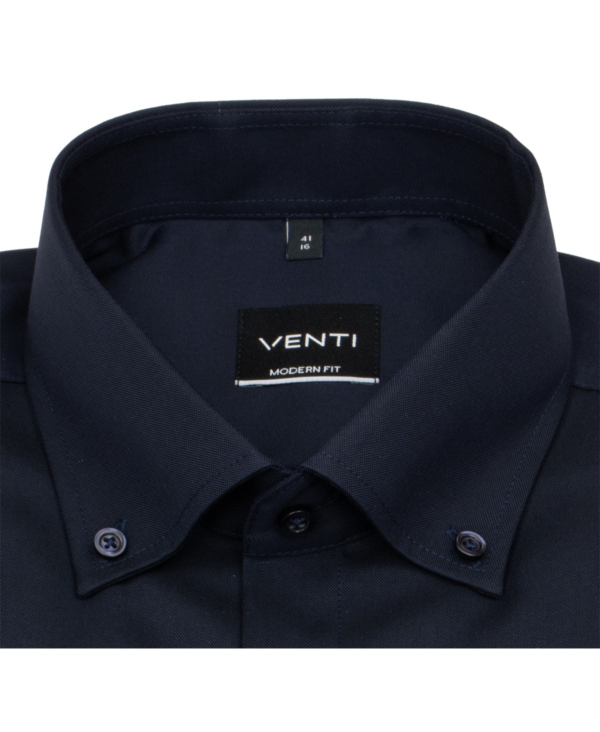 Venti Hemd - Modern Fit - Button Down Kragen - Oxford Struktur - dunkelblau