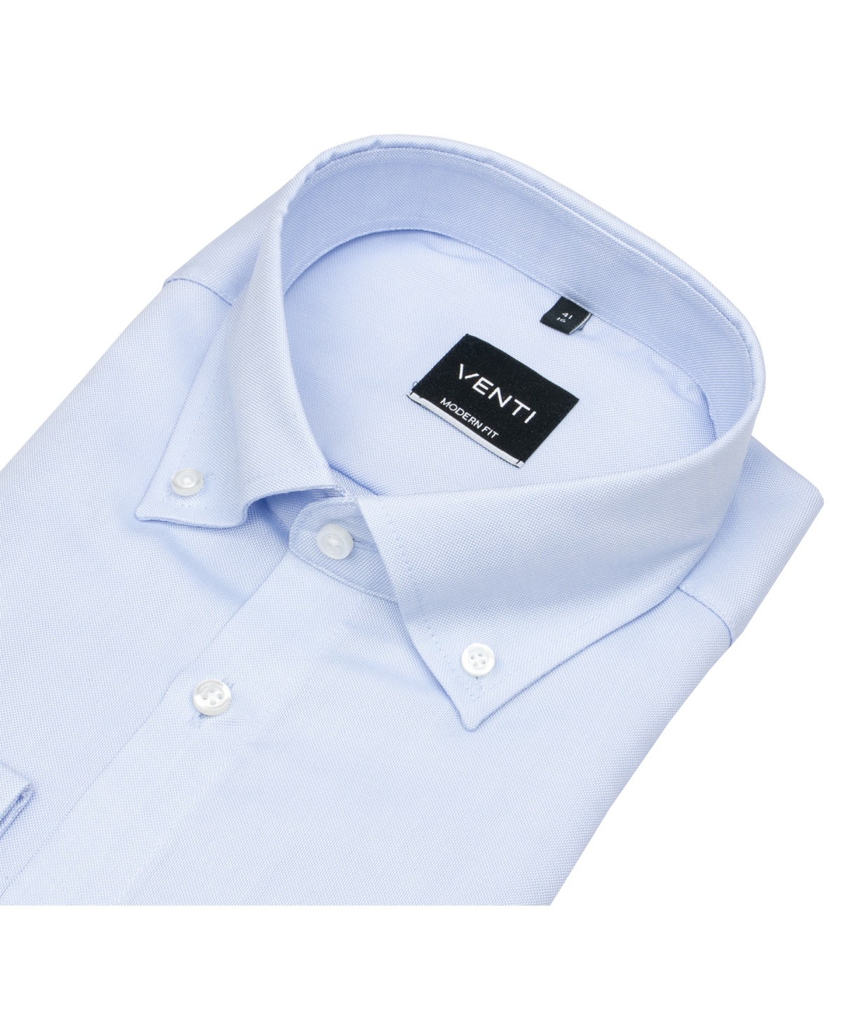Venti Hemd - Modern Fit - Button Down Kragen - Oxford Struktur - hellblau